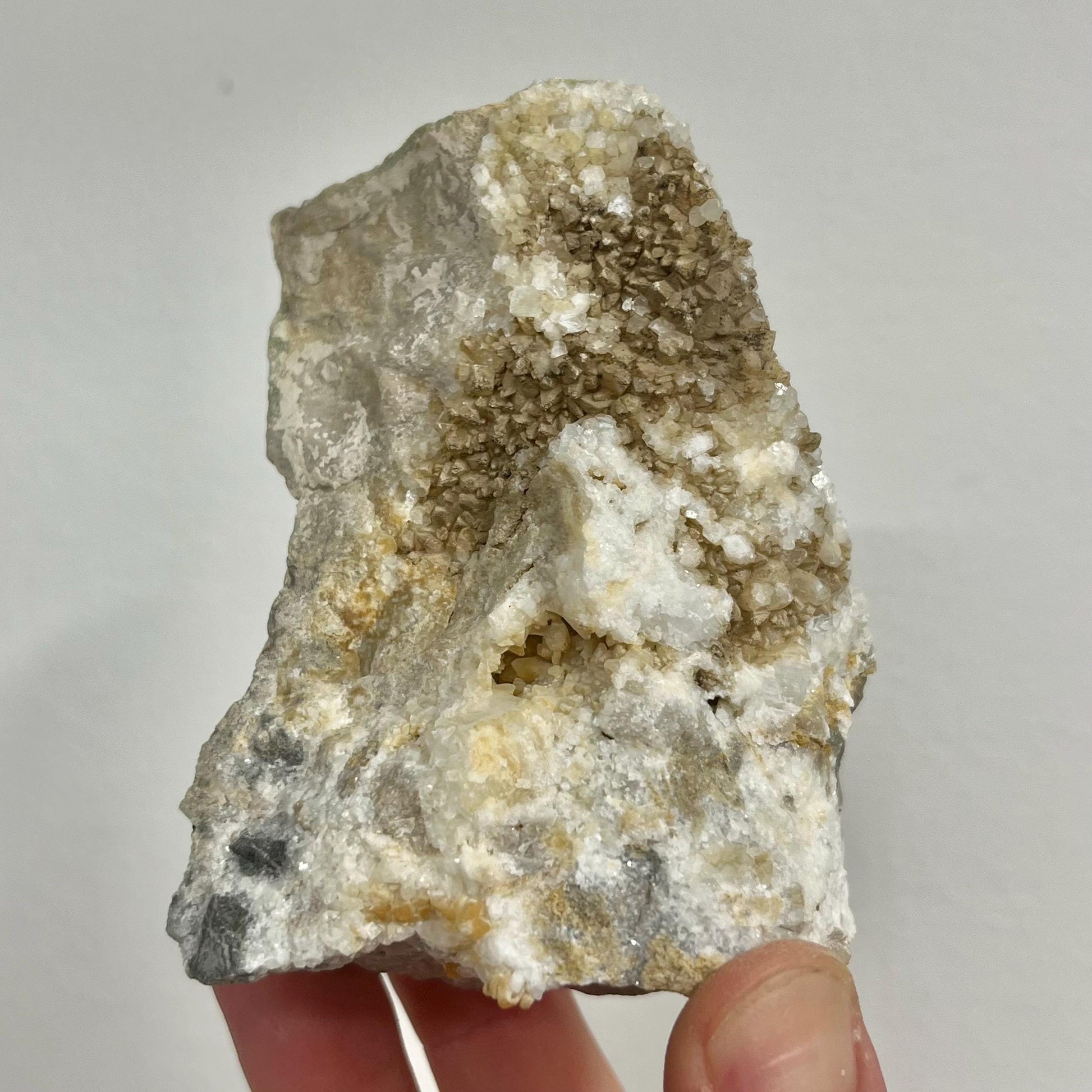 Calcite Crystals on Breccia from Utah | Calcite Clusters and Druzy | Unique Mineral Specimen | Dogtooth Calcite