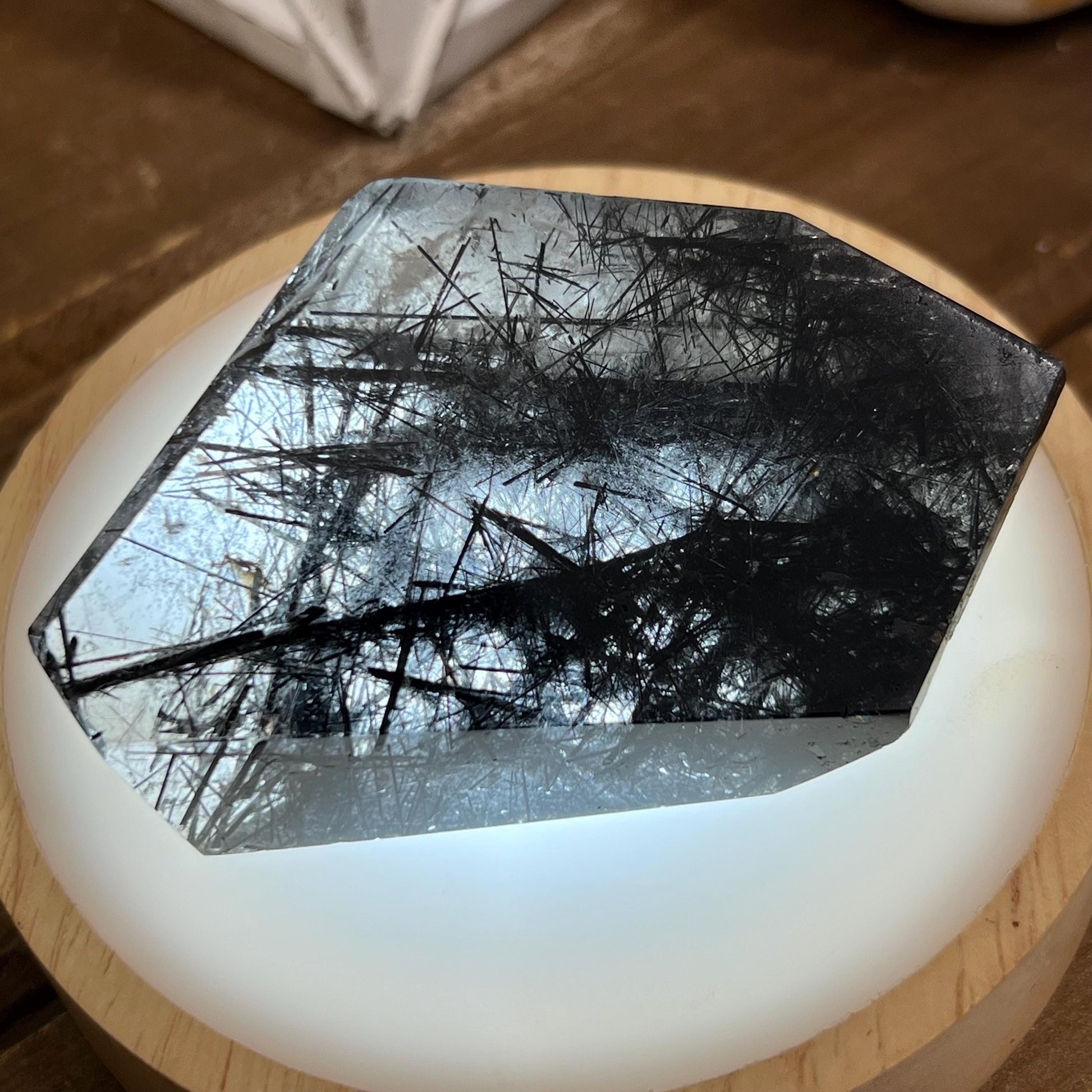 High Quality Black Tourmaline in Quartz Freeform | Tourmalinated Quartz | Black Rutile