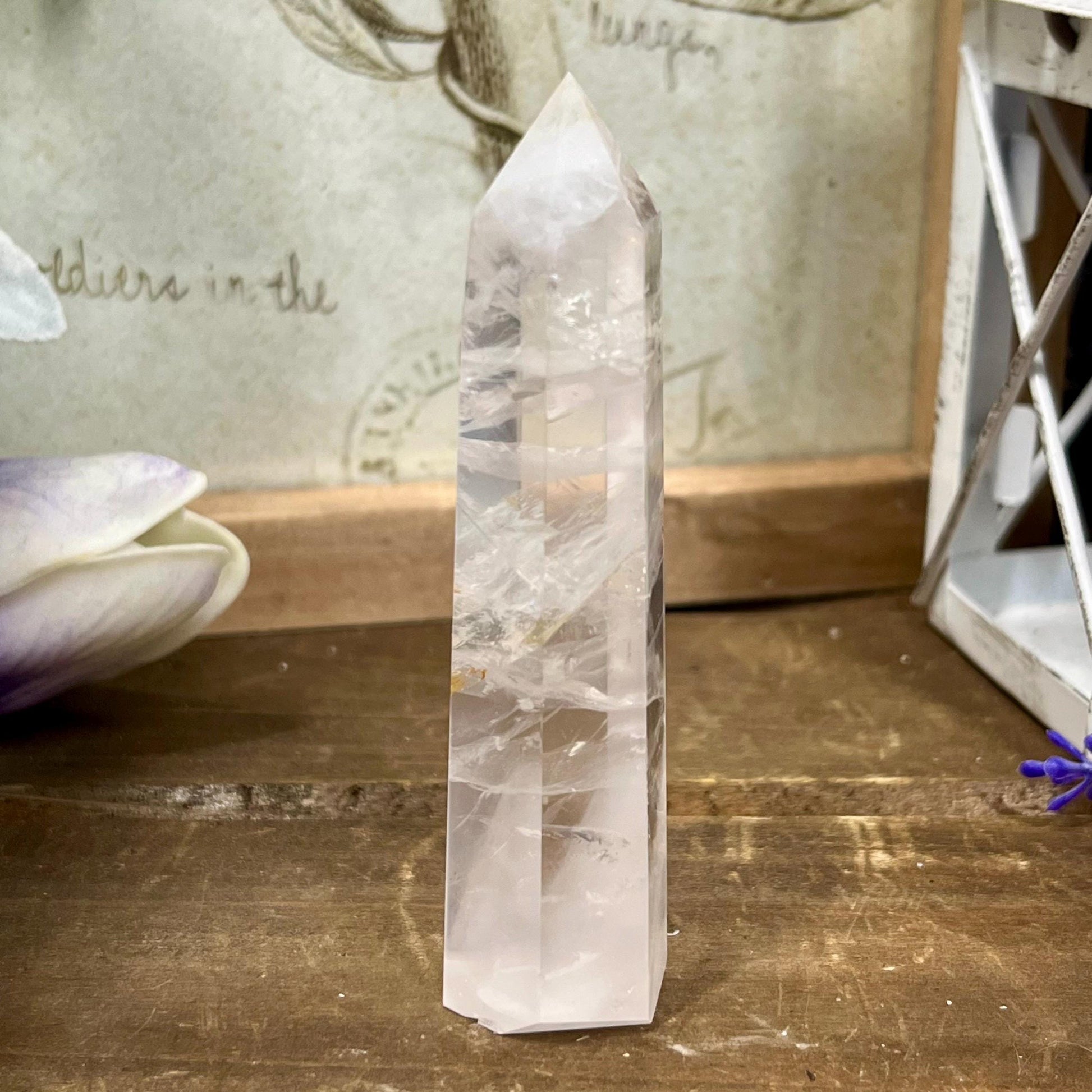 Light Rose Quartz Tower | Glassy Rose Quartz