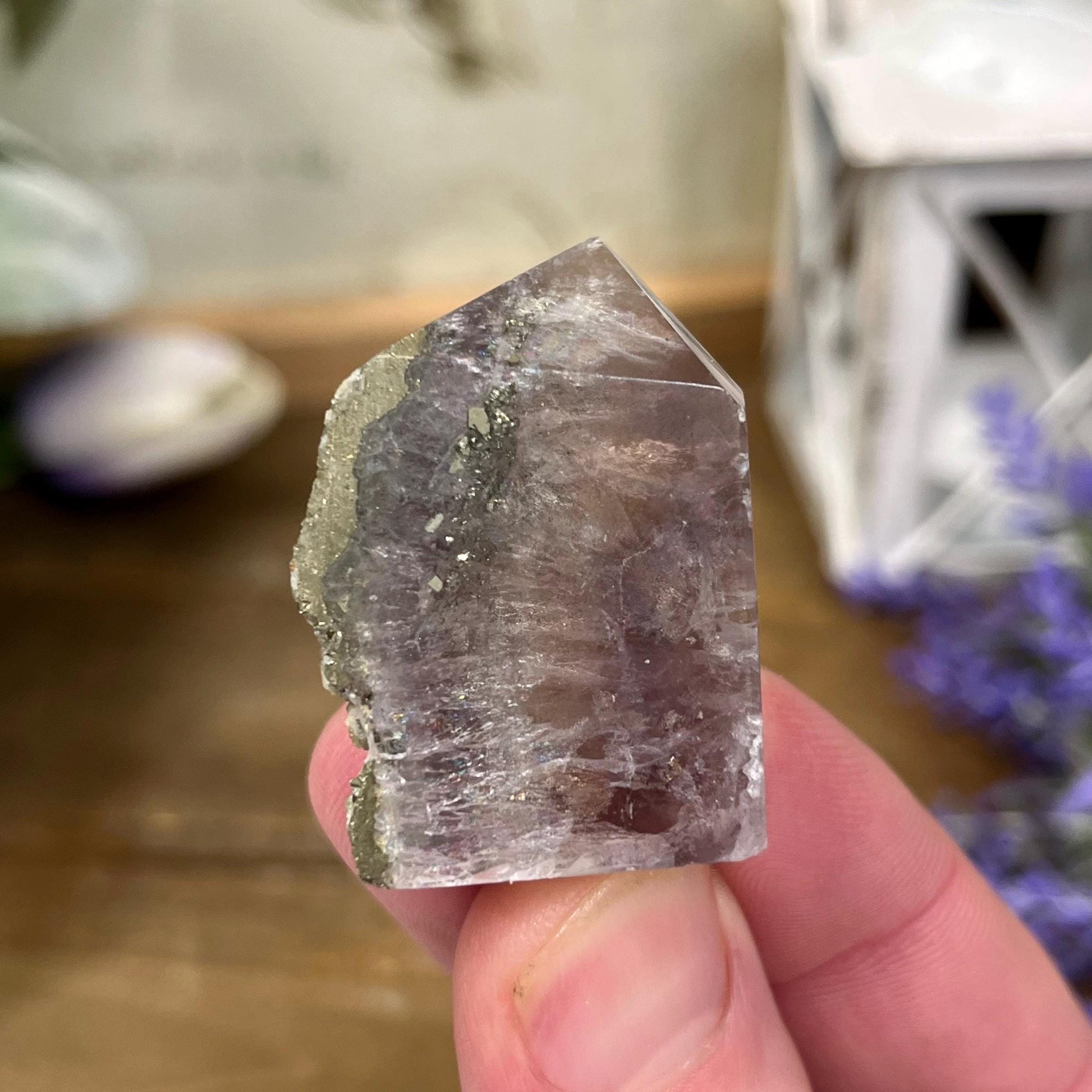 Small Fluorite with Pyrite Tower | Clear Fluorite | Banded Fluorite | Pyrite Fluorite