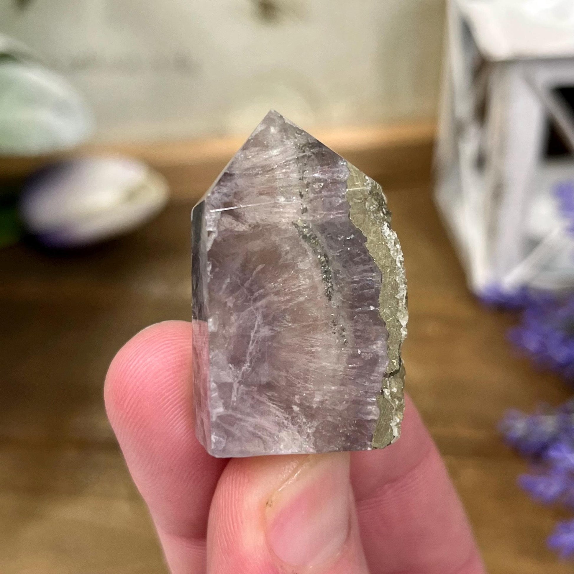 Small Fluorite with Pyrite Tower | Clear Fluorite | Banded Fluorite | Pyrite Fluorite
