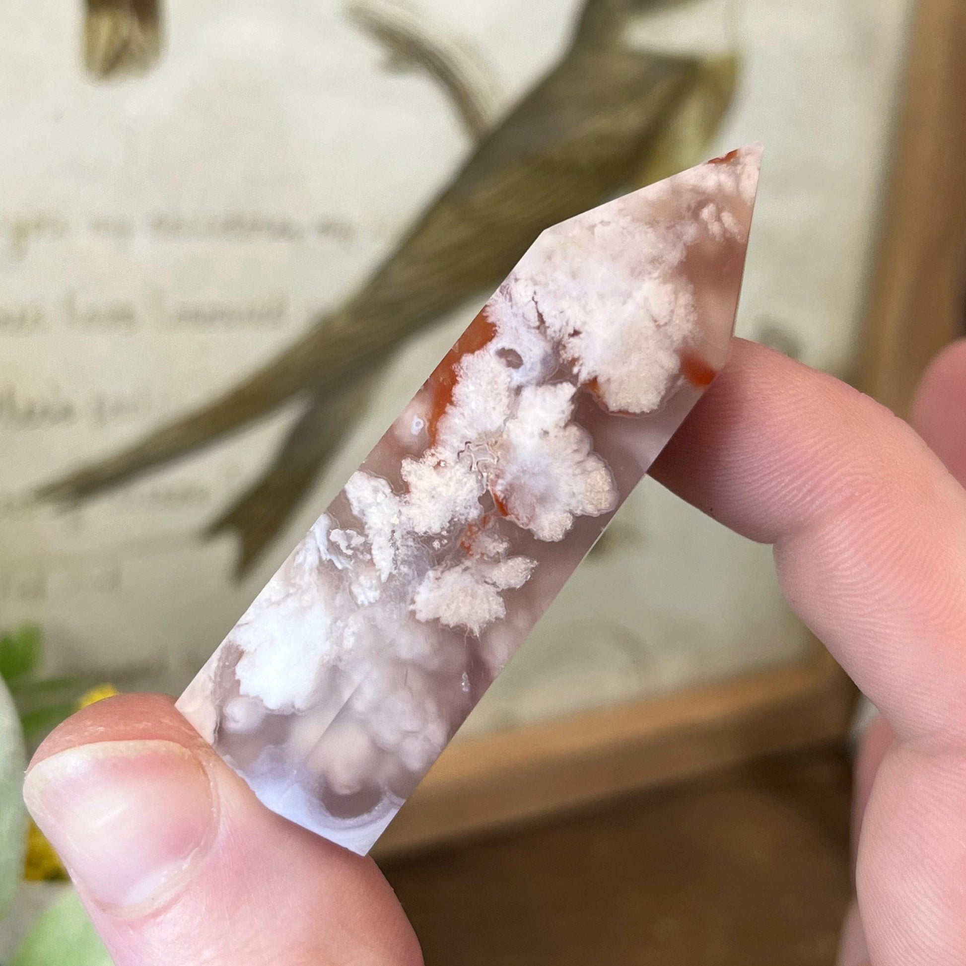 Small Flower Agate Tower | High Quality Flower Agate | Red Flower Agate