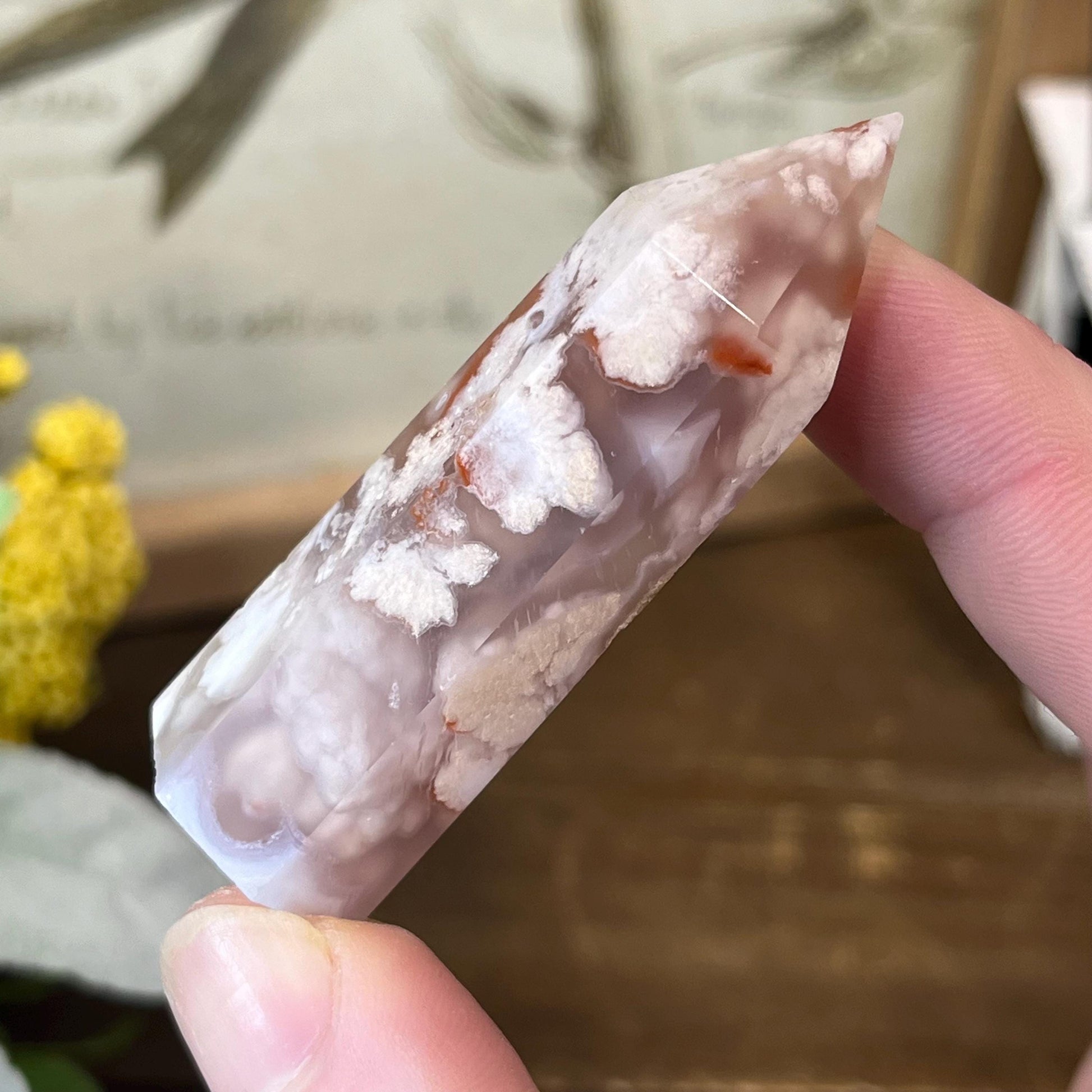 Small Flower Agate Tower | High Quality Flower Agate | Red Flower Agate