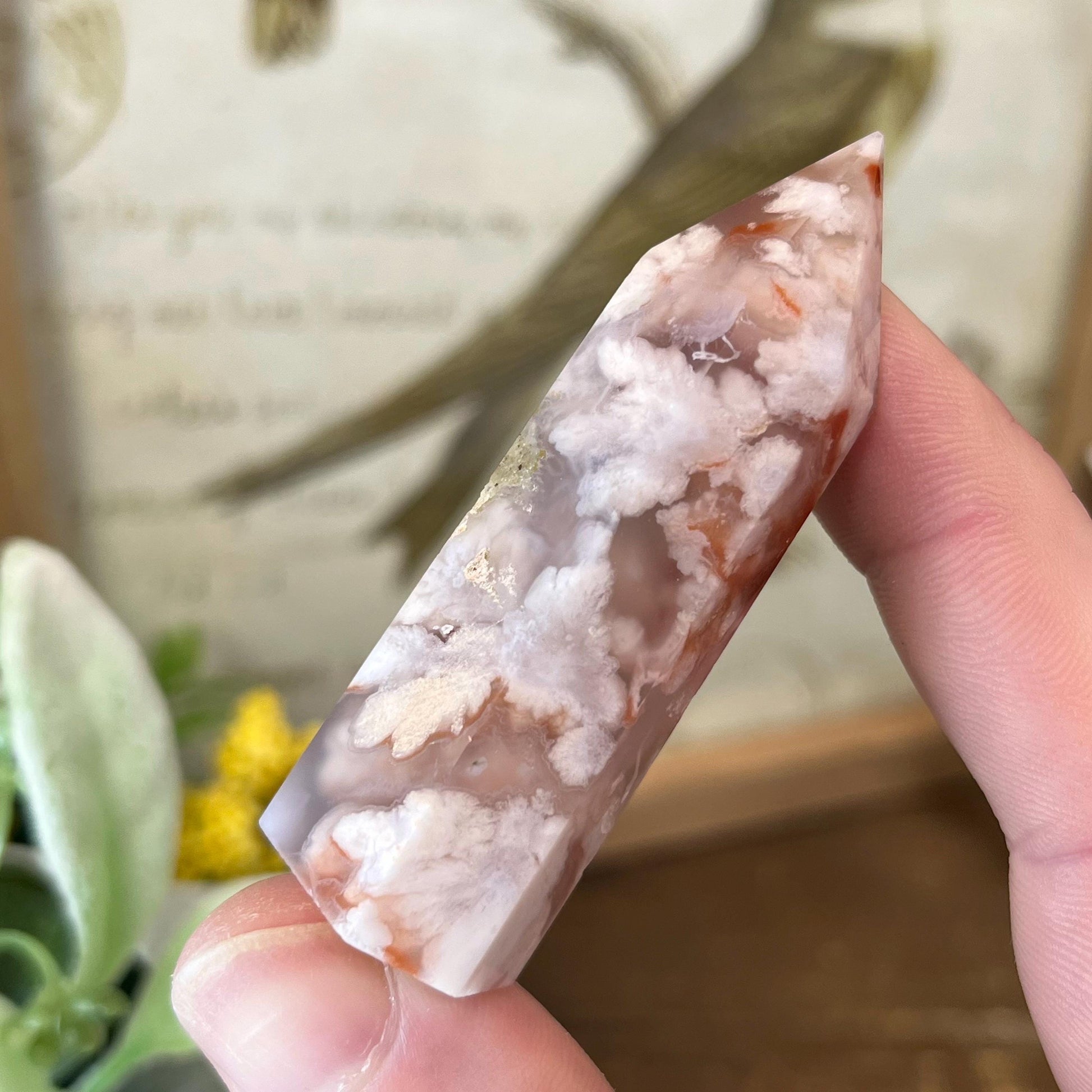 Small Flower Agate Tower | High Quality Flower Agate | Red Flower Agate