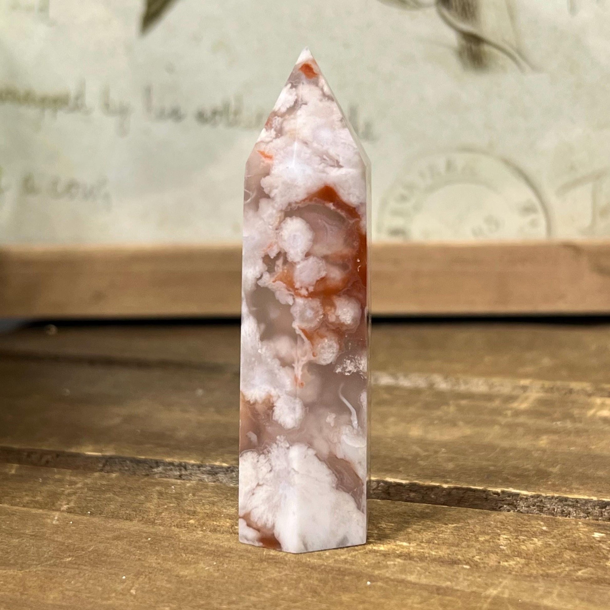 Small Flower Agate Tower | High Quality Flower Agate | Red Flower Agate