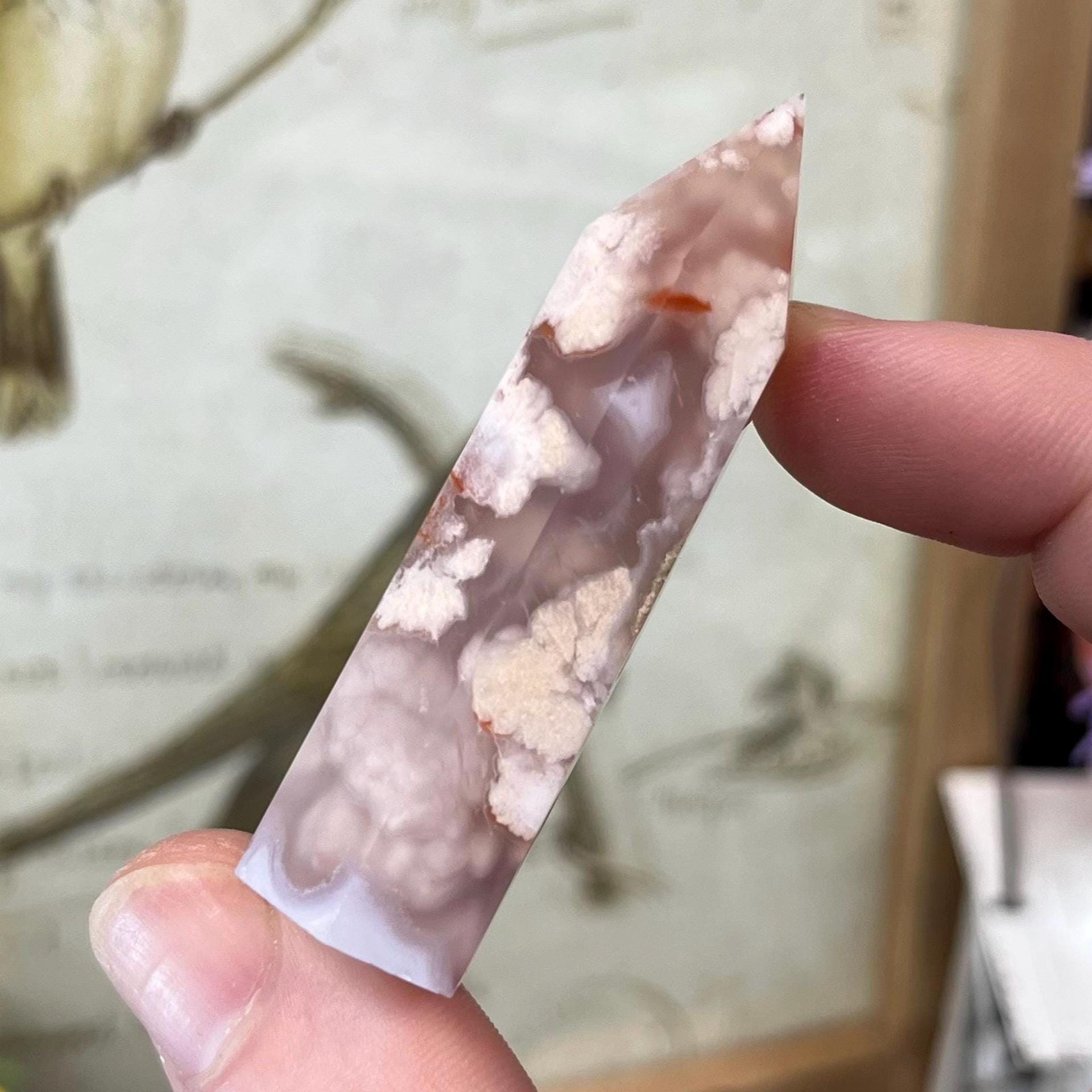 Small Flower Agate Tower | High Quality Flower Agate | Red Flower Agate