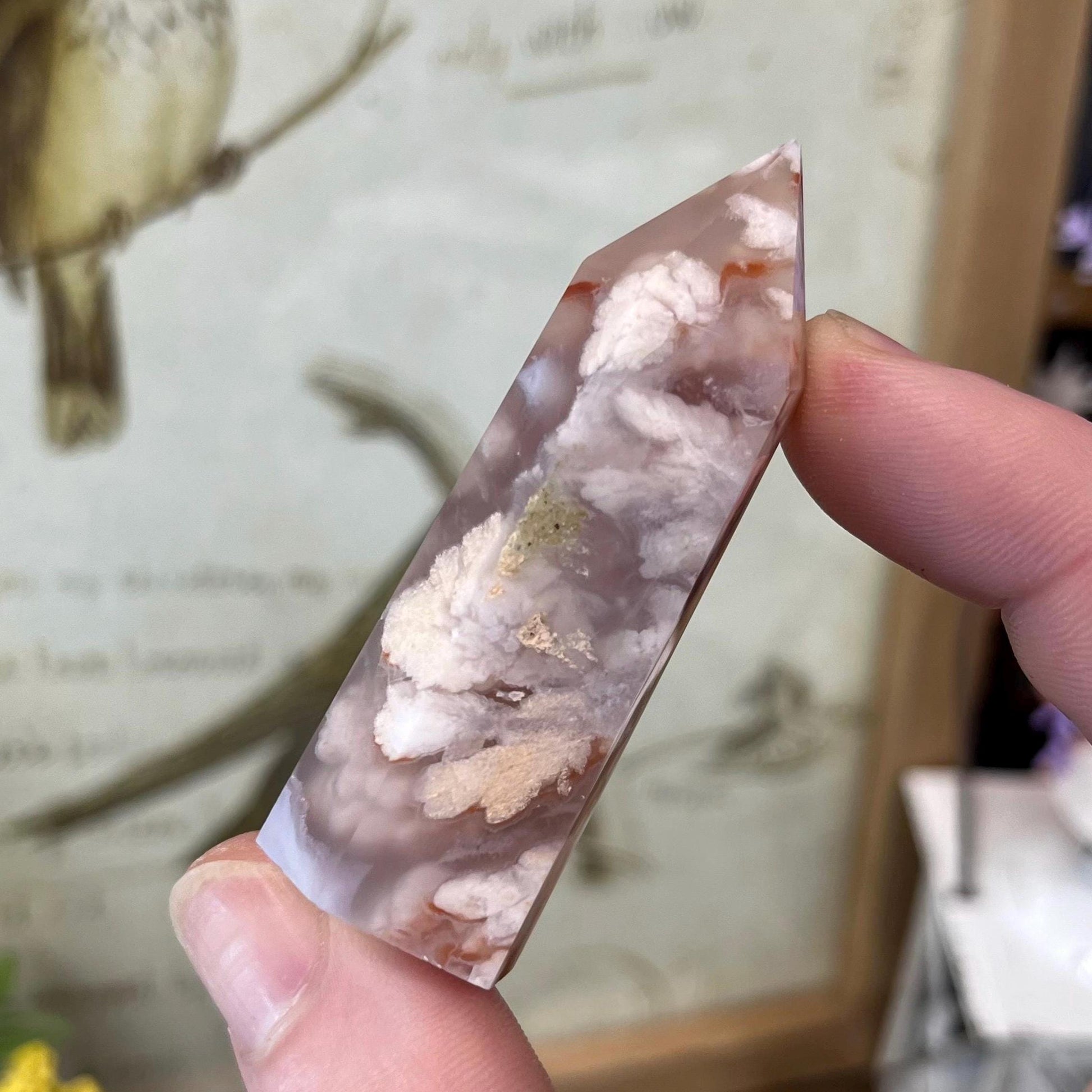 Small Flower Agate Tower | High Quality Flower Agate | Red Flower Agate