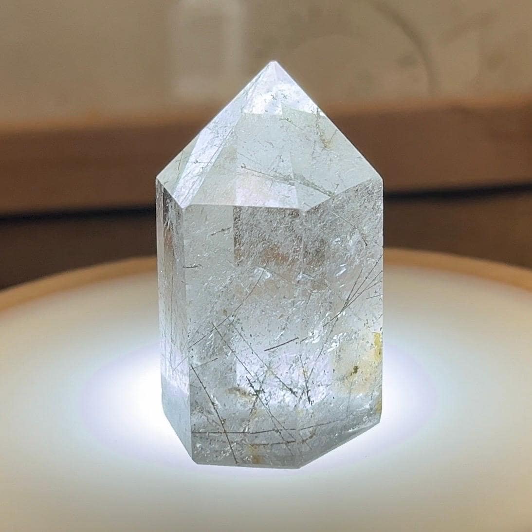 Small High Quality Black Rutile in Quartz Tower | Black Tourmaline Quartz Tower | Tourmalinated Quartz