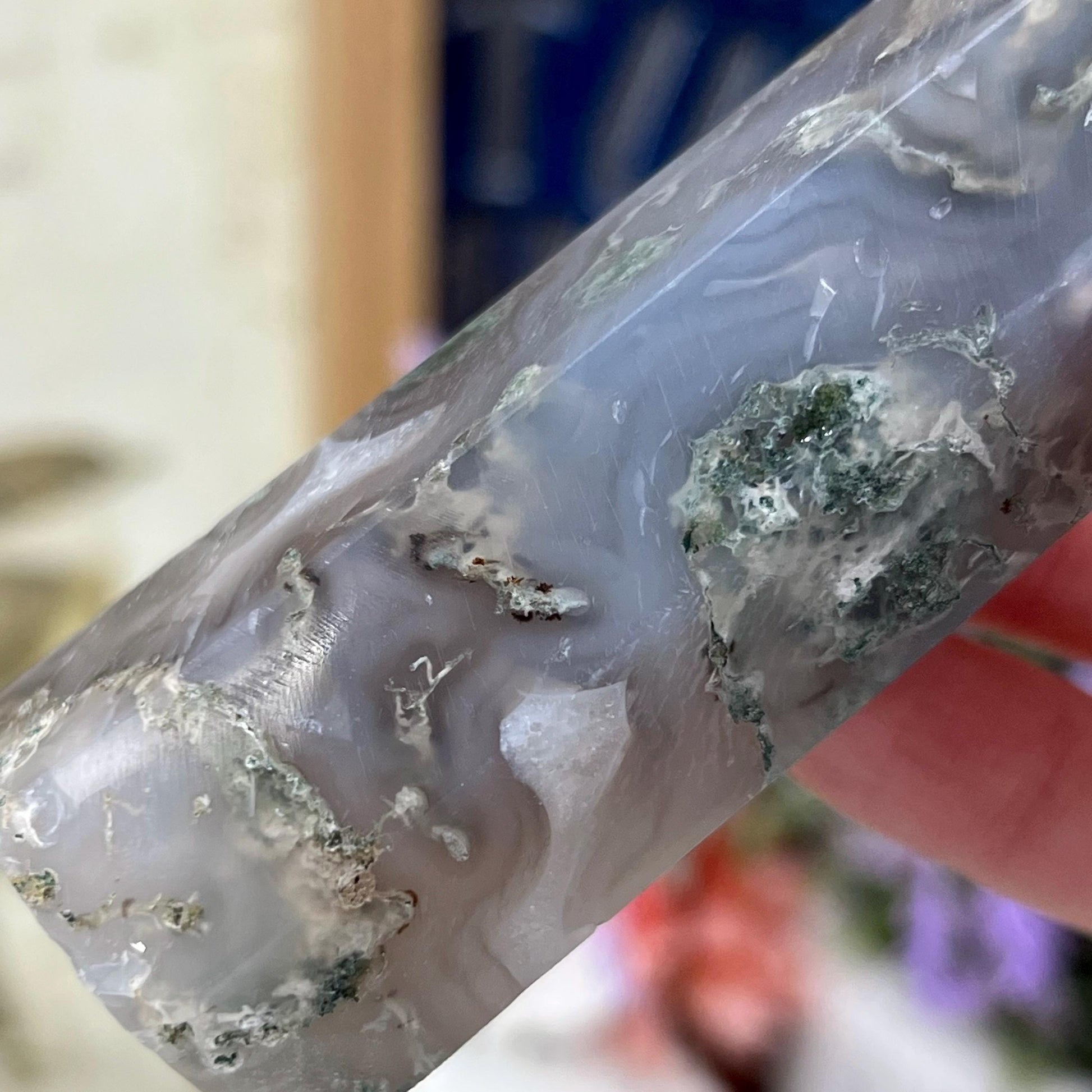 High Quality Moss Agate Tower | Blue Moss Agate