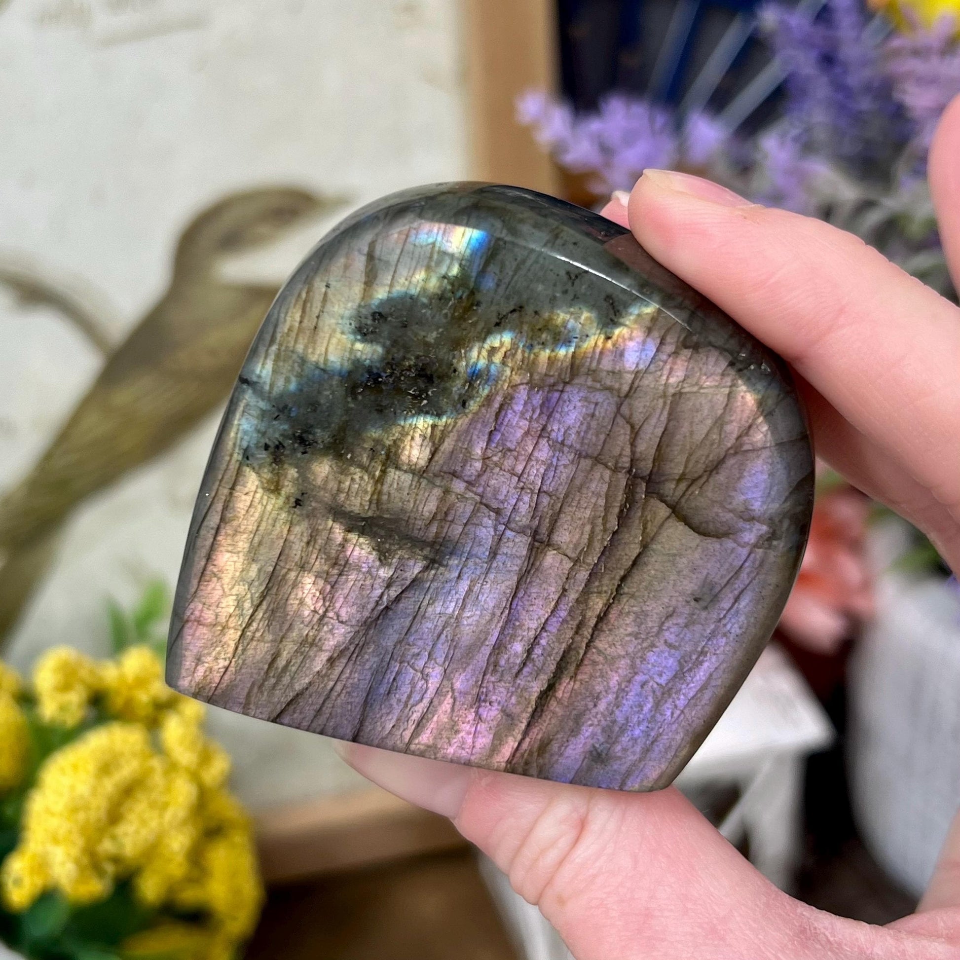 Small Rainbow Labradorite Freeform | Purple Lab Freeform | Pink Labradorite