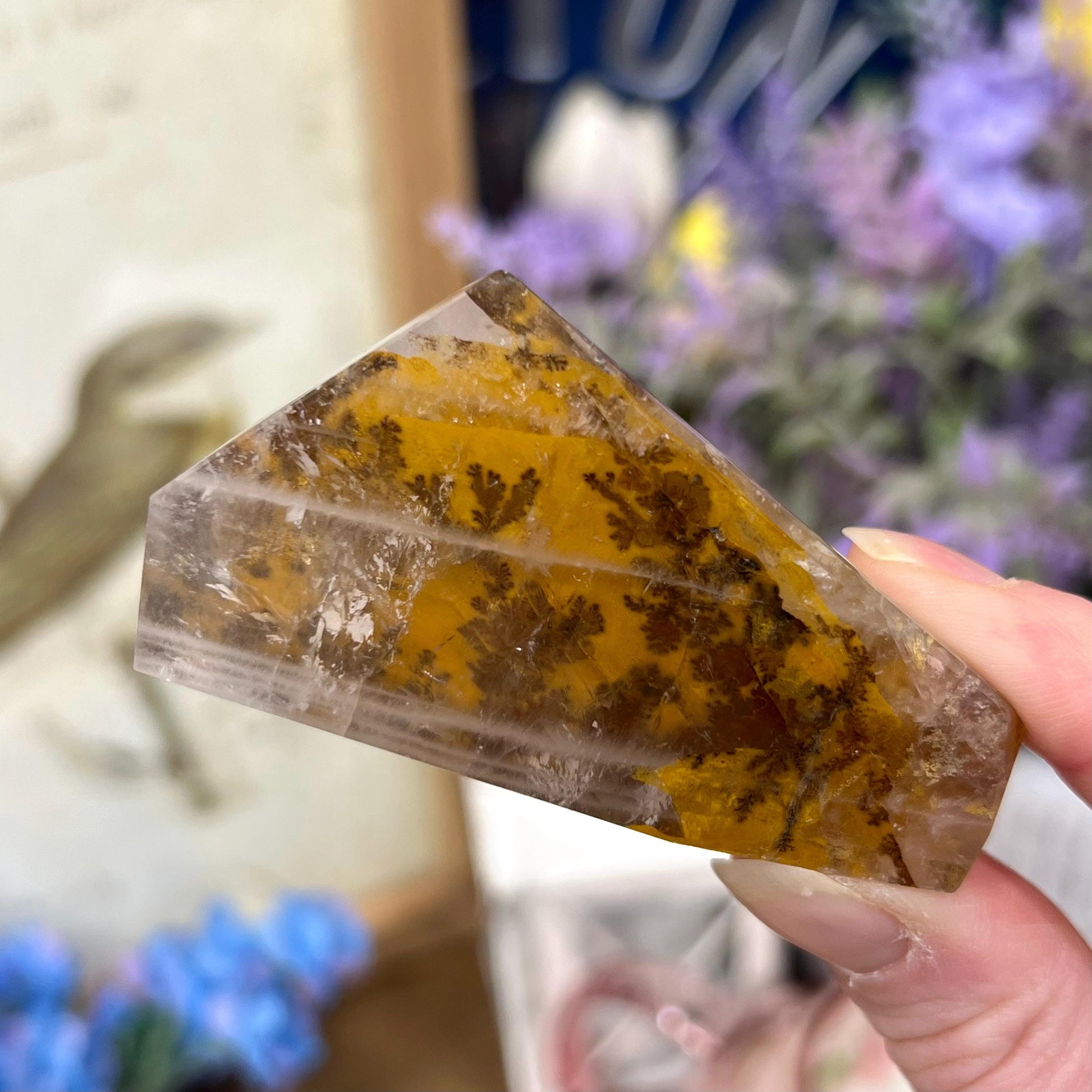 High Quality Dendritic Golden Healer Quartz Freeform | Dendritic Quartz | Hematoid Quartz | Dendrites | Yellow Hematoid Quartz