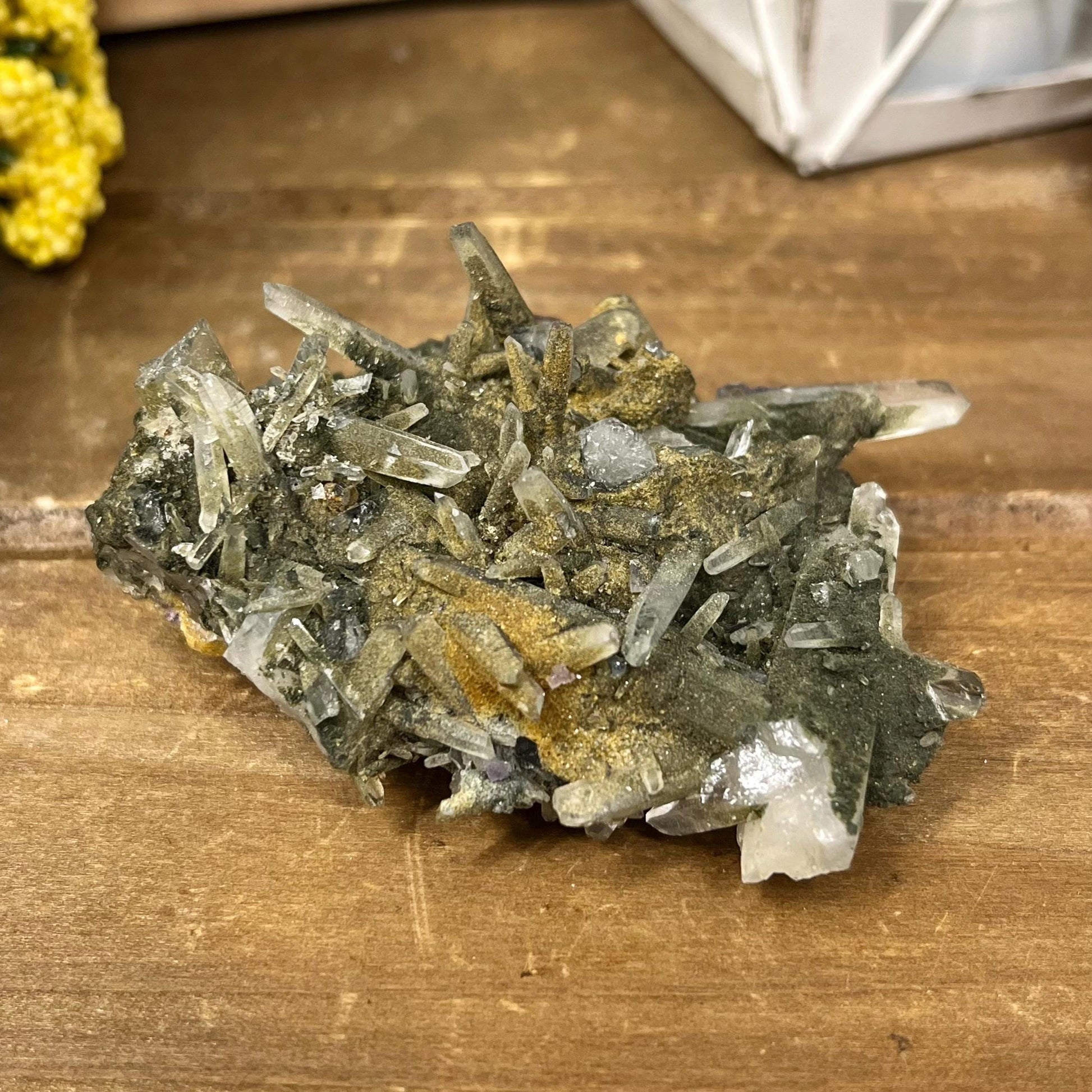 Purple Yaogangxian Fluorite on Needle Quartz Specimen | Yaogangxian Mineral Specimen