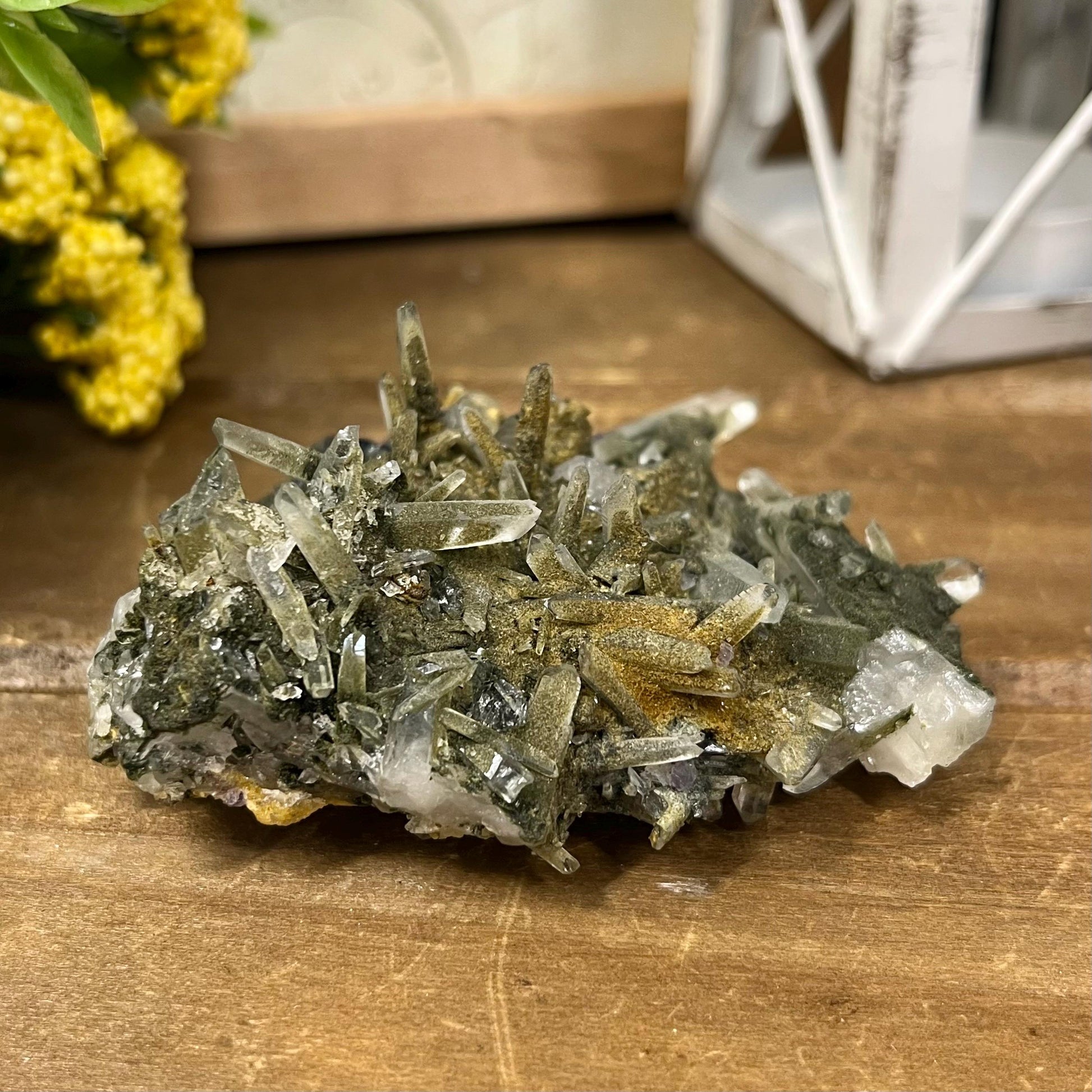 Purple Yaogangxian Fluorite on Needle Quartz Specimen | Yaogangxian Mineral Specimen