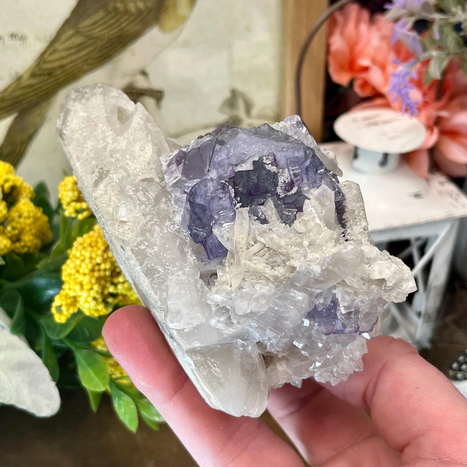 Large Purple Yaogangxian Fluorite Specimen | Yaogangxian Mineral Specimen | Pyrite in Fluorite