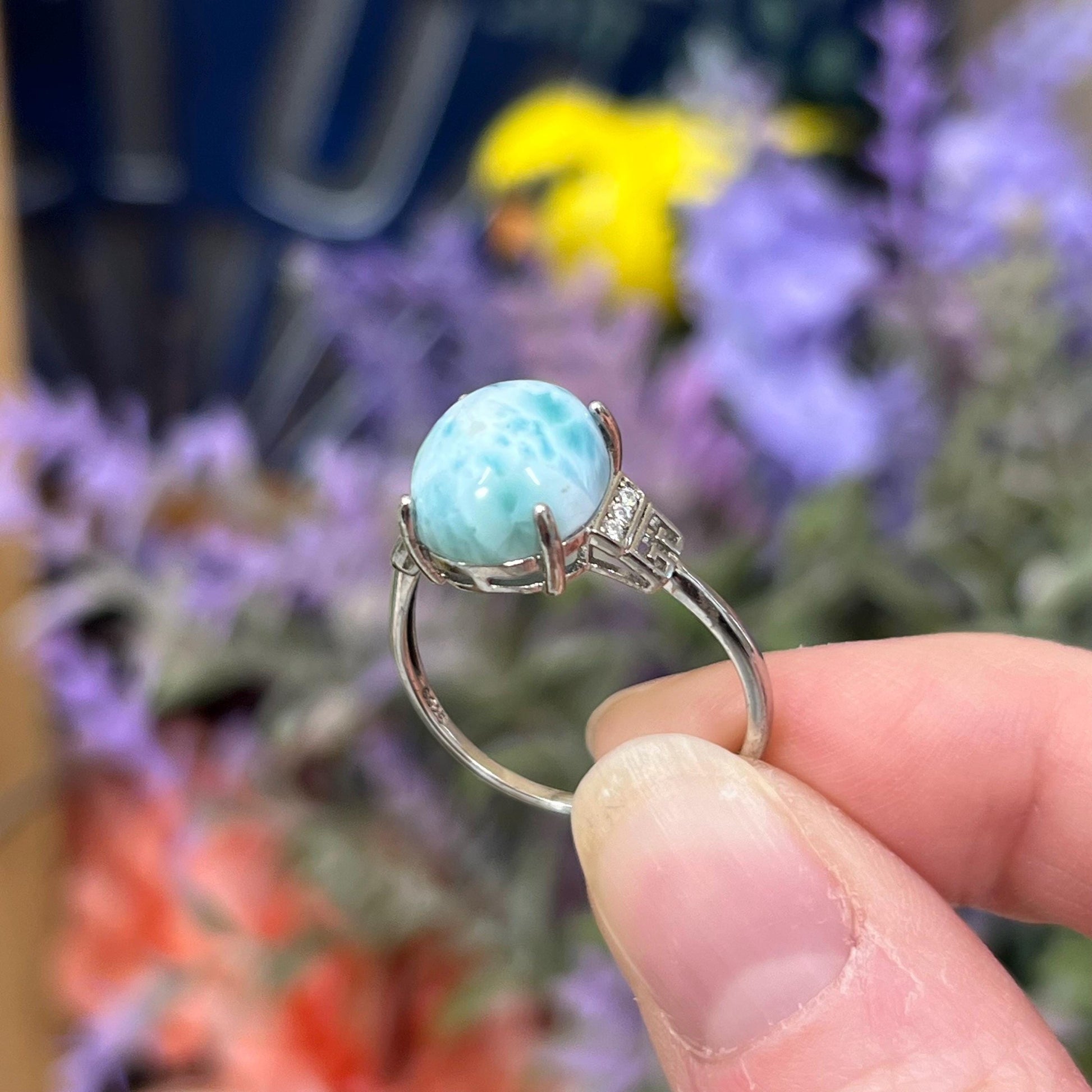 Larimar Ring | Adjustable Crystal Ring