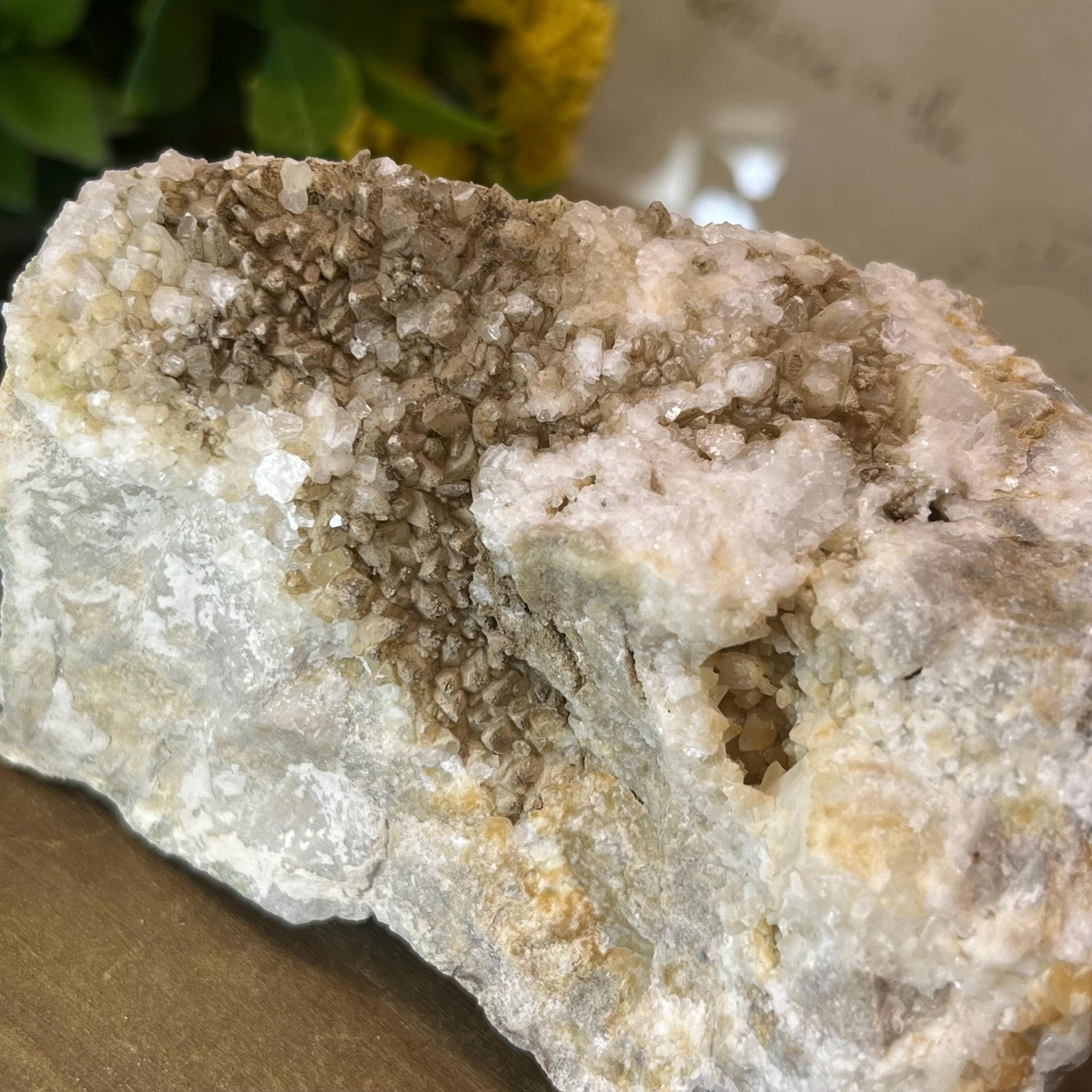 Calcite Crystals on Breccia from Utah | Calcite Clusters and Druzy | Unique Mineral Specimen | Dogtooth Calcite