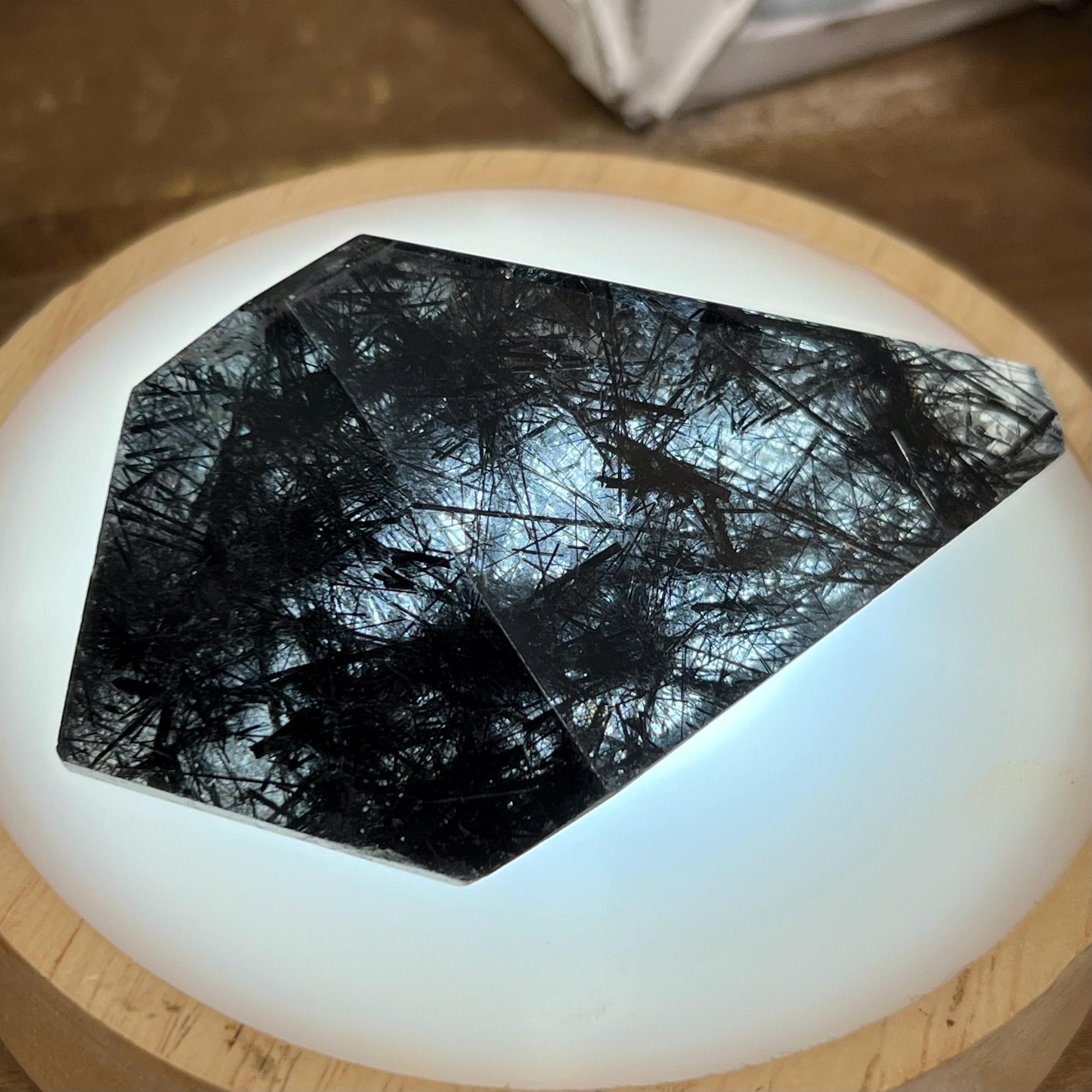 High Quality Black Tourmaline in Quartz Freeform | Tourmalinated Quartz | Black Rutile