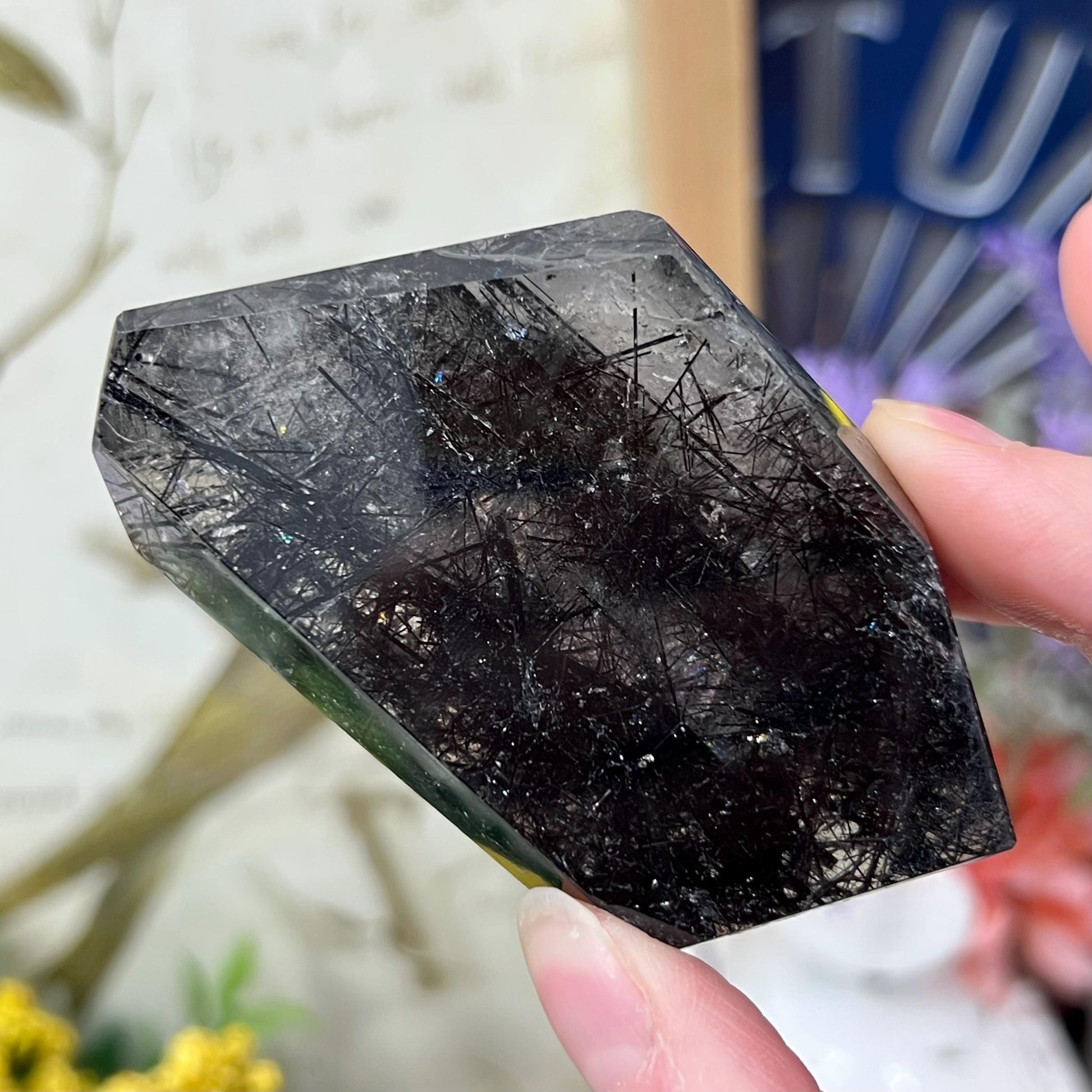 High Quality Black Tourmaline in Quartz Freeform | Tourmalinated Quartz | Black Rutile