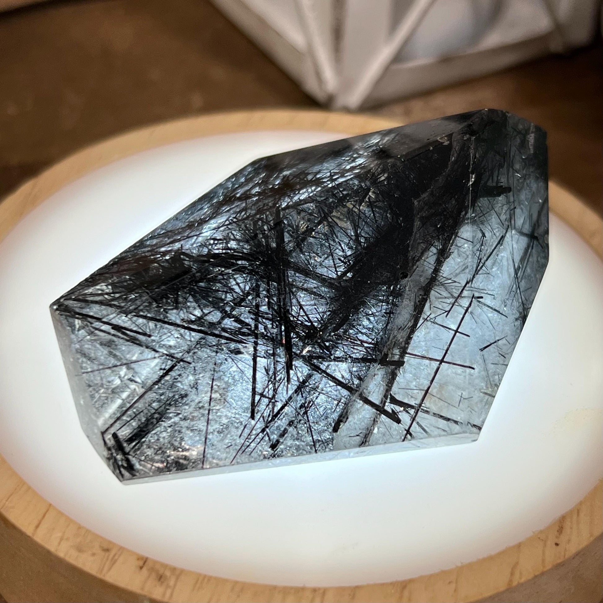 High Quality Black Tourmaline in Quartz Freeform | Tourmalinated Quartz | Black Rutile