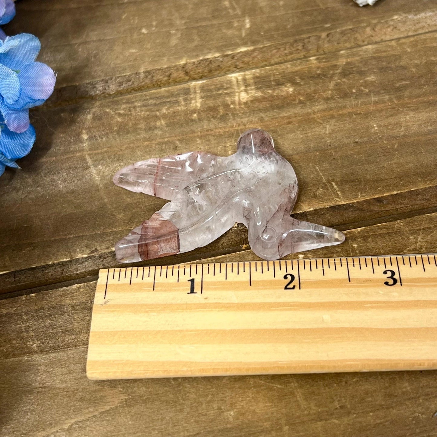 Cute Fire Quartz Hummingbird | Crystal Bird Carving