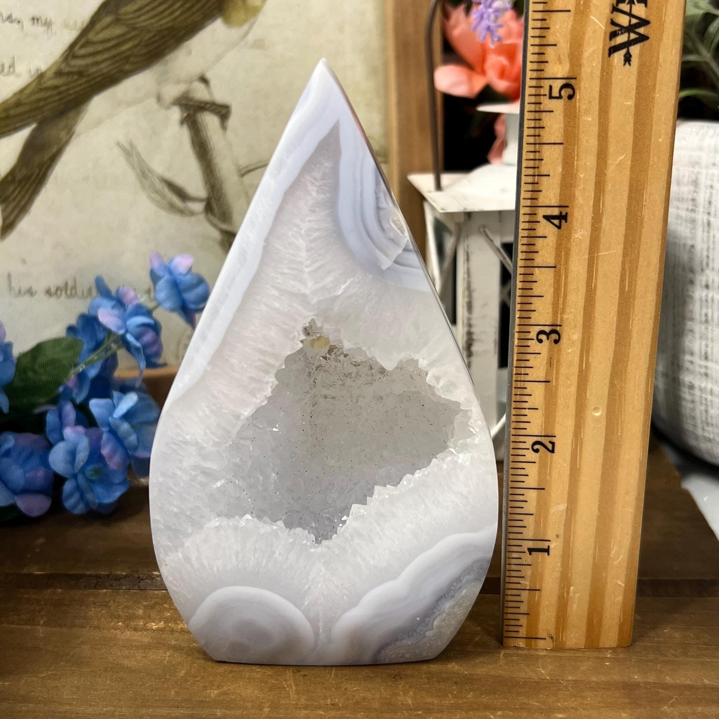 Large High Quality Blue Lace Agate Freeform | Druzy Blue Lace Agate | Crystal Flame