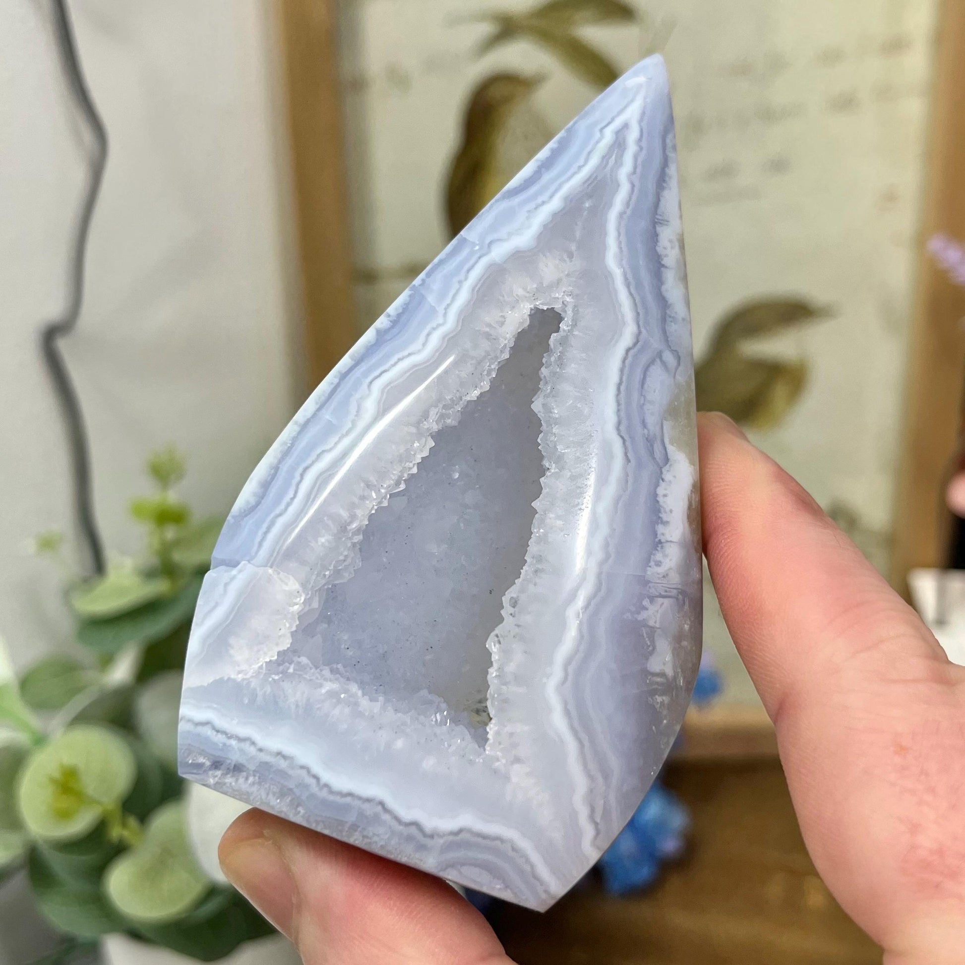 High Quality Blue Lace Agate Freeform | Druzy Blue Lace Agate | Crystal Flame