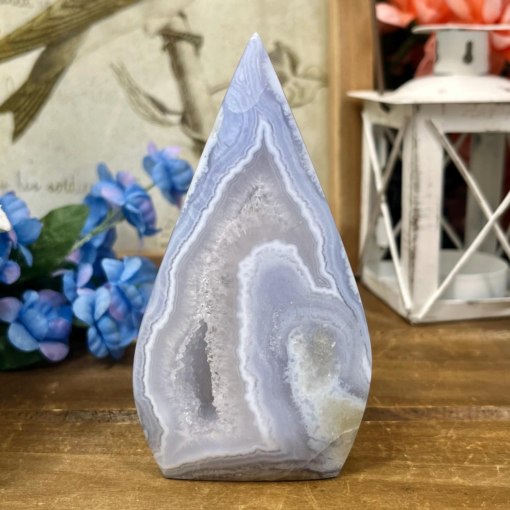 High Quality Blue Lace Agate Freeform | Druzy Blue Lace Agate | Crystal Flame