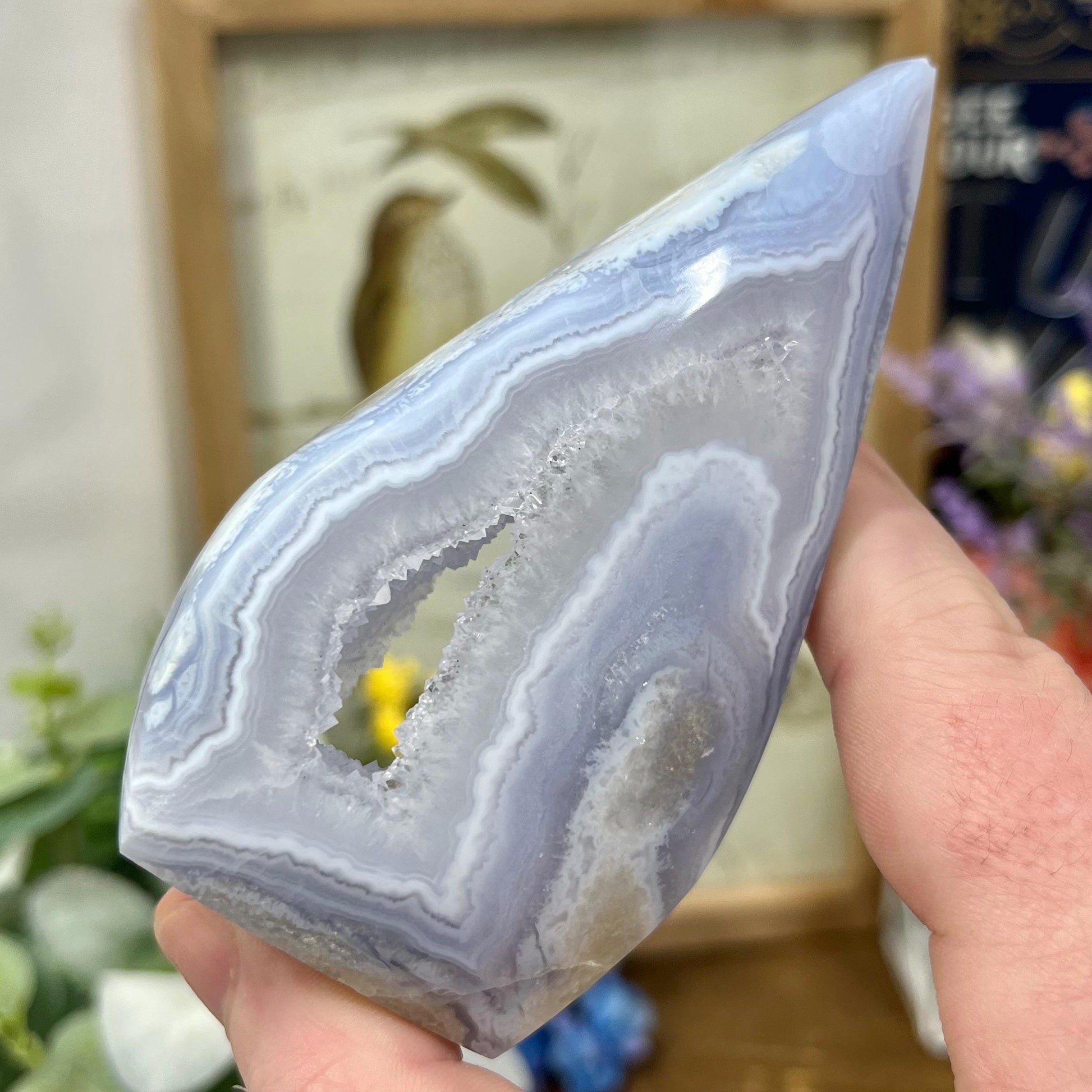 High Quality Blue Lace Agate Freeform | Druzy Blue Lace Agate | Crystal Flame