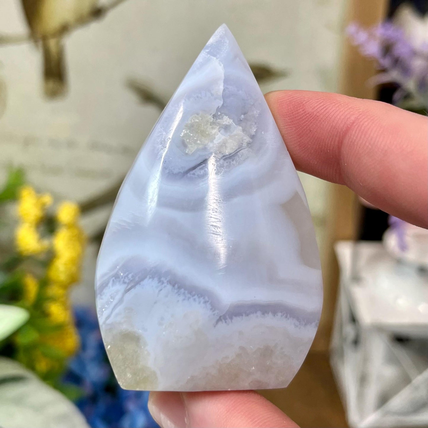 High Quality Blue Lace Agate Freeform | Druzy Blue Lace Agate | Crystal Flame