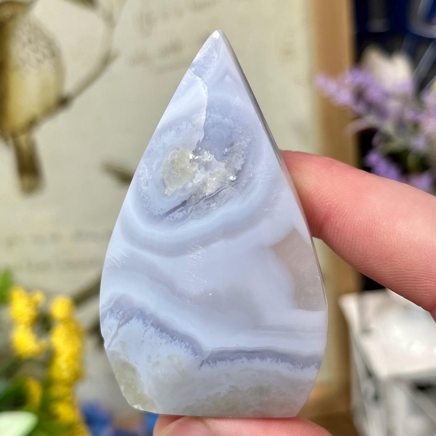High Quality Blue Lace Agate Freeform | Druzy Blue Lace Agate | Crystal Flame