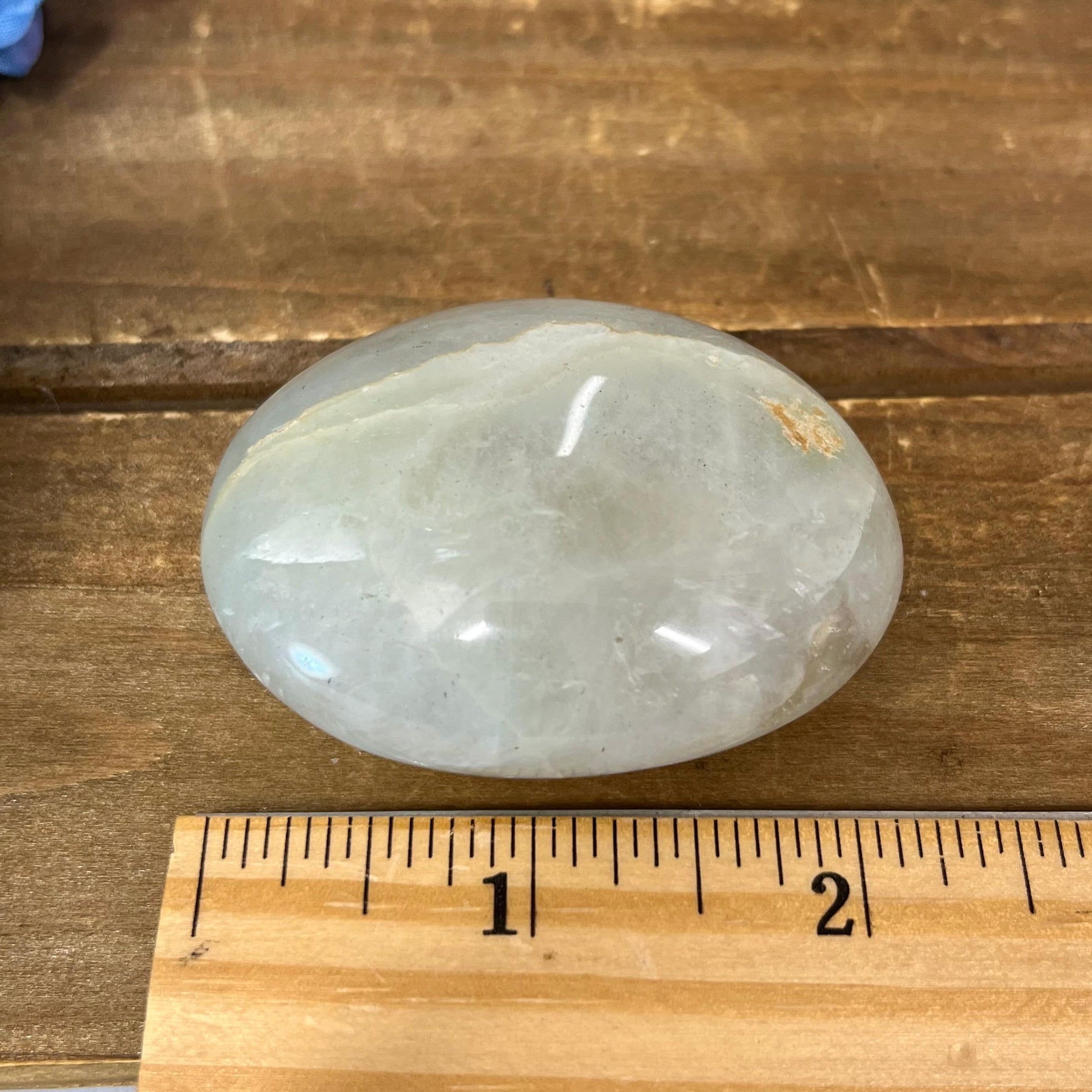 Green Moonstone Palm Stone with Blue Flash | Garnierite Palm