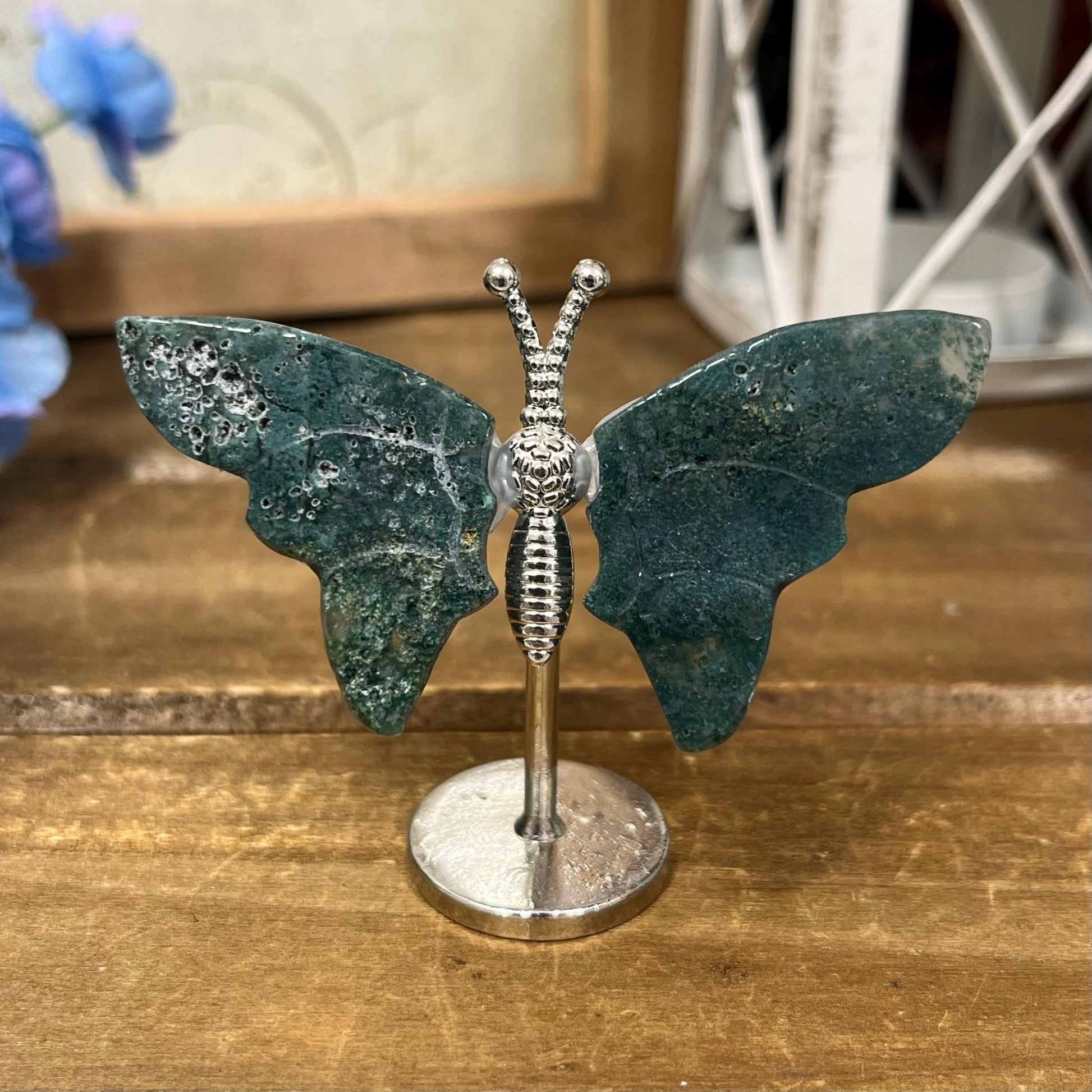 Small Moss Agate Butterfly | Crystal Butterfly