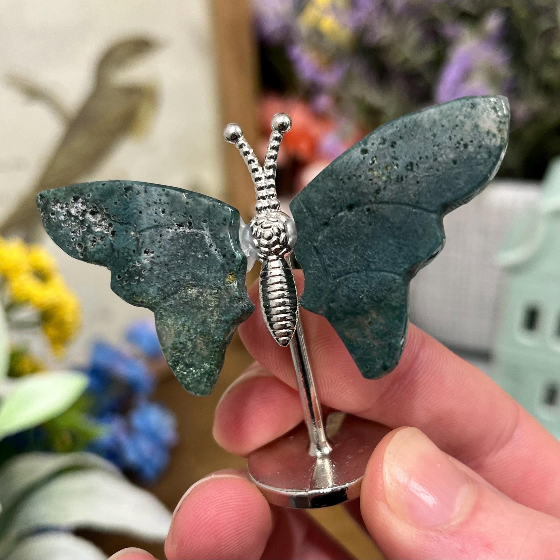 Small Moss Agate Butterfly | Crystal Butterfly