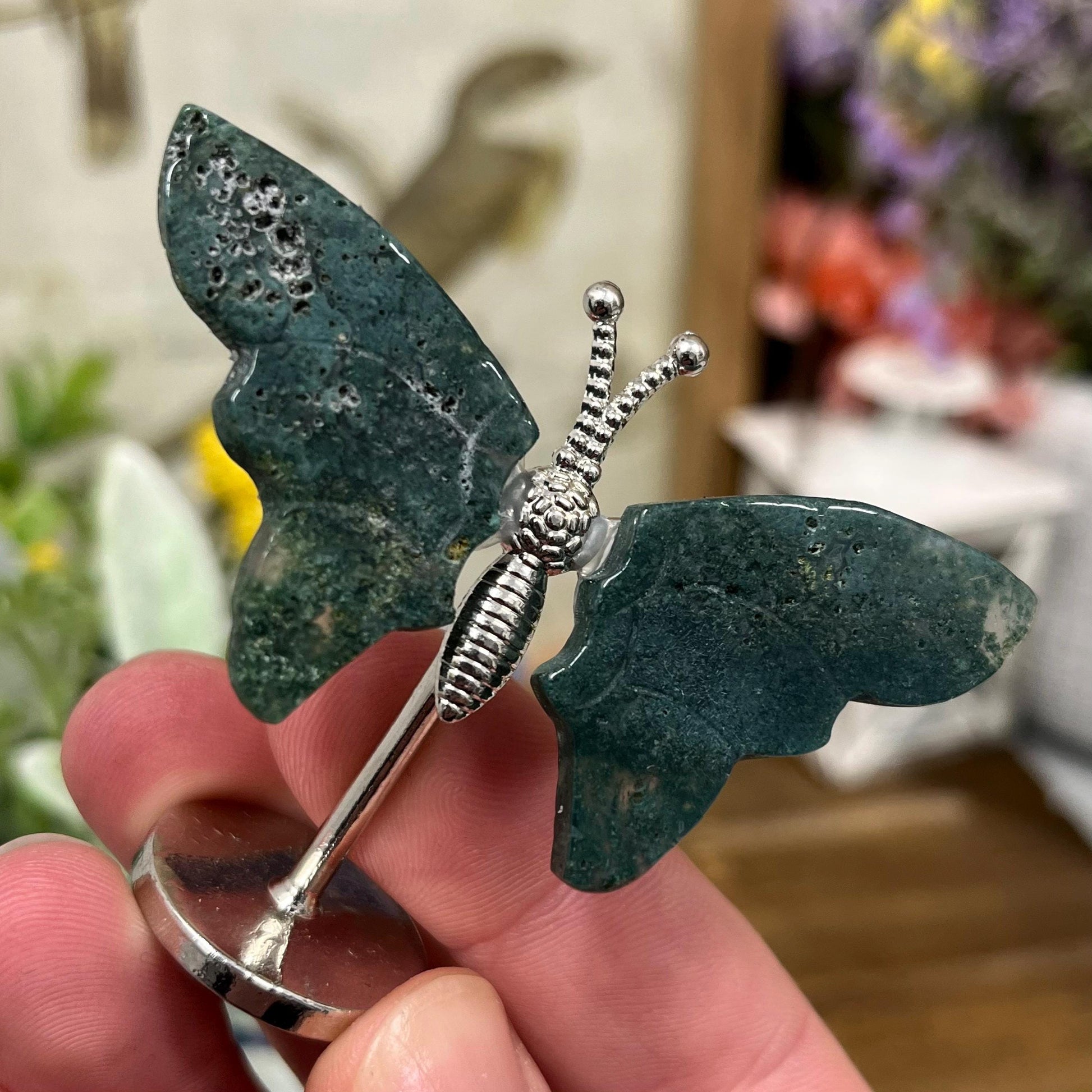 Small Moss Agate Butterfly | Crystal Butterfly