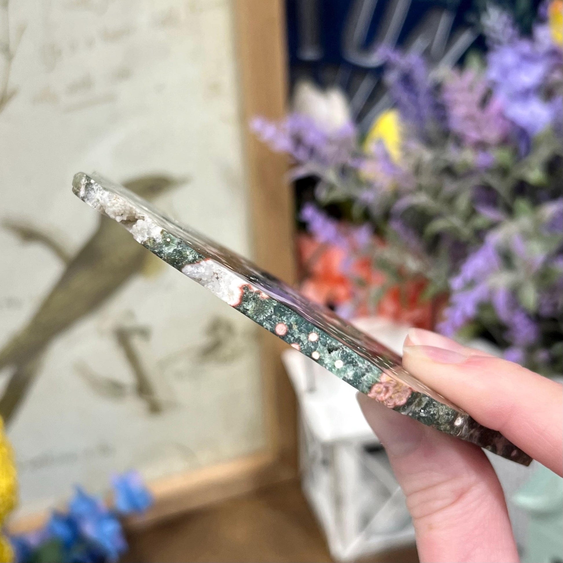 Veinless Ocean Jasper Slab | Pink Ocean Jasper | Druzy Ocean Jasper