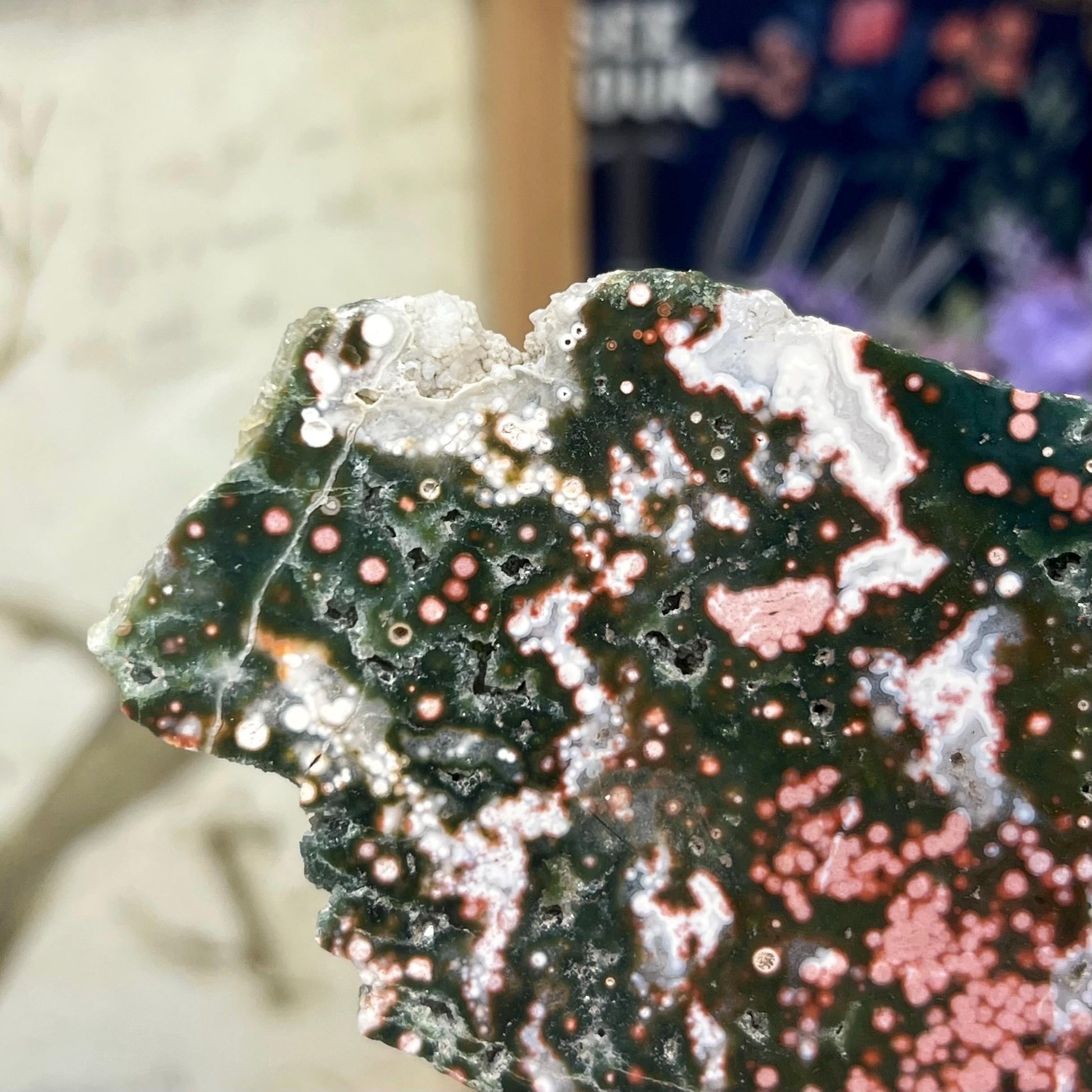 Veinless Ocean Jasper Slab | Pink Ocean Jasper | Druzy Ocean Jasper