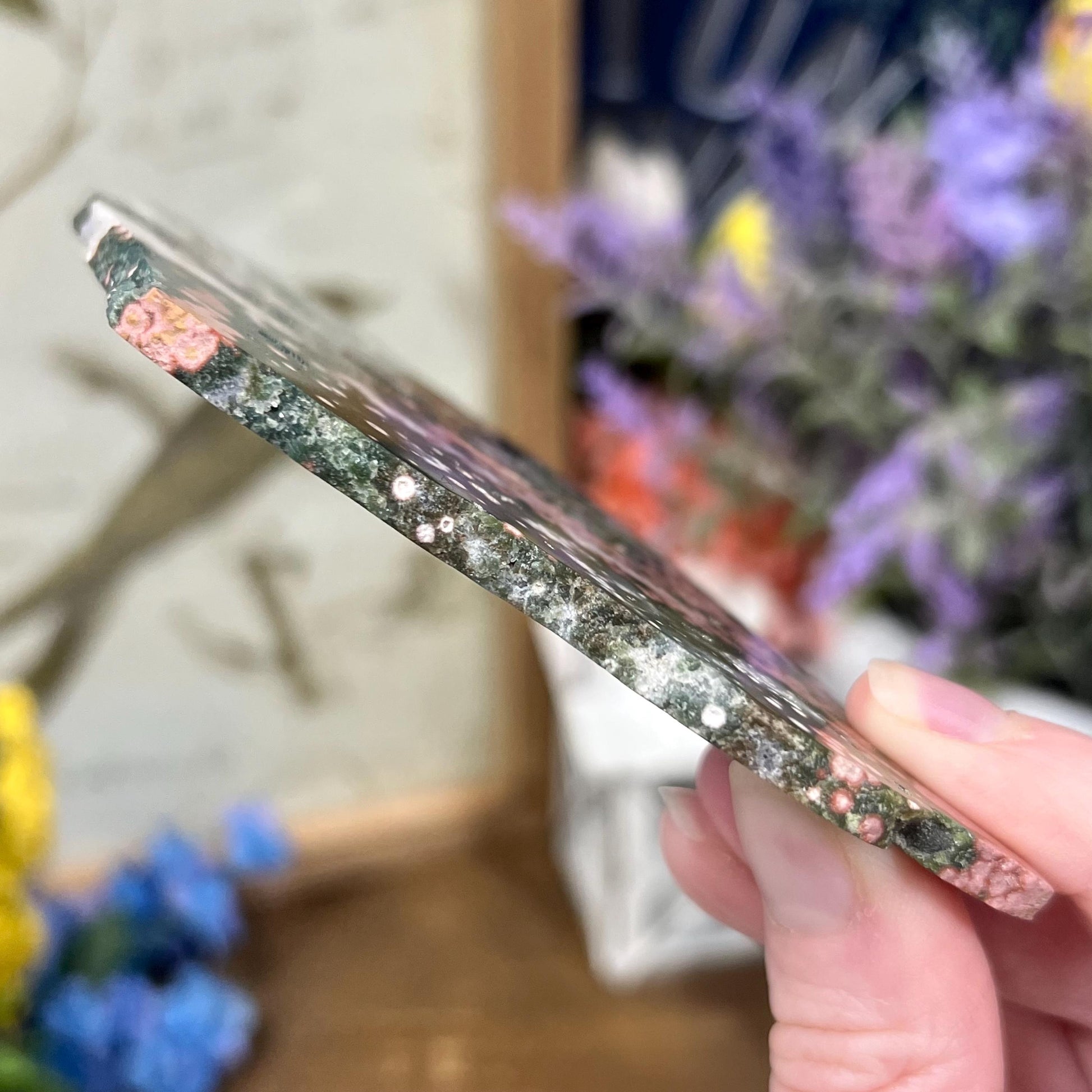 Veinless Ocean Jasper Slab | Pink Ocean Jasper | Druzy Ocean Jasper