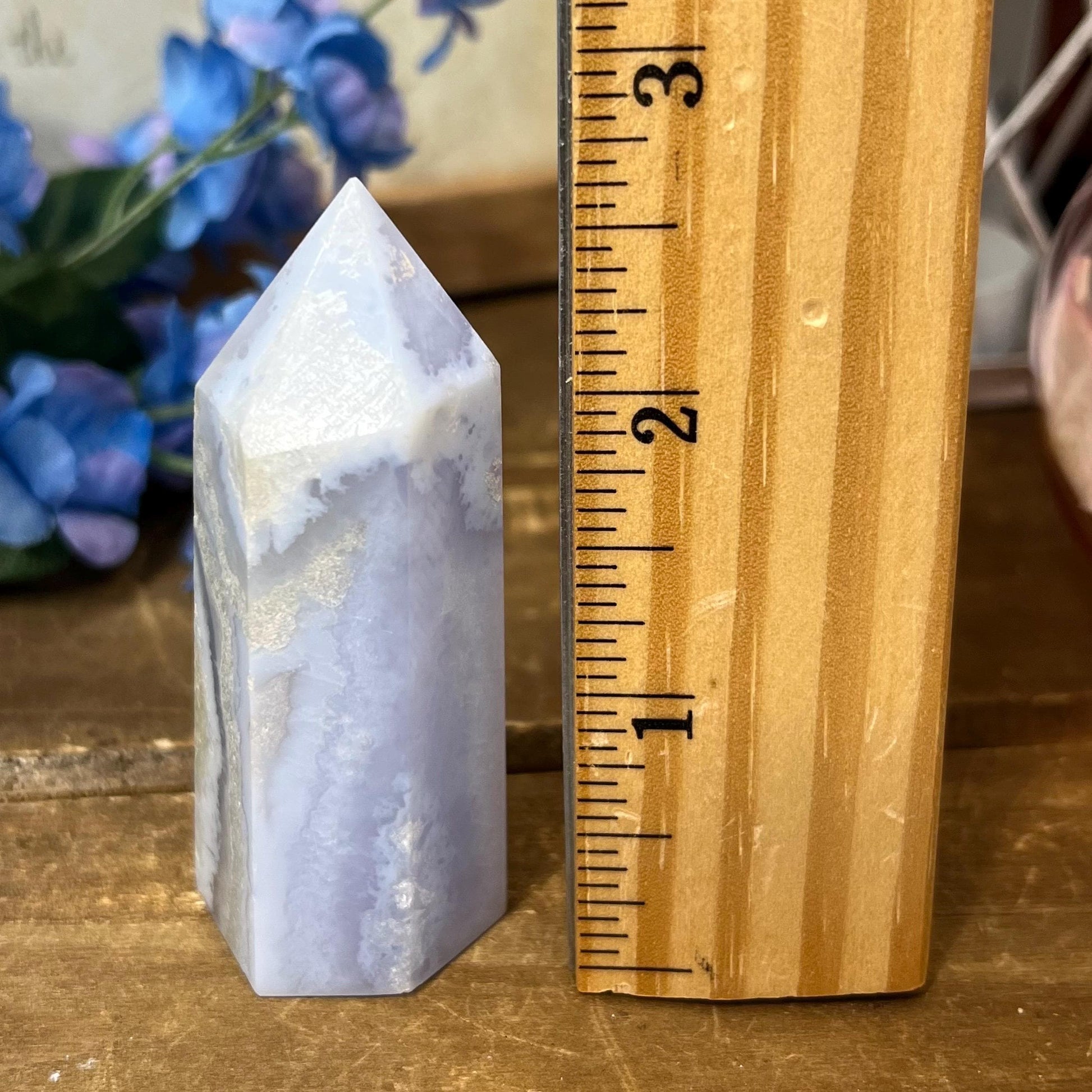 High Quality Blue Lace Agate Tower | Druzy Blue Lace Agate