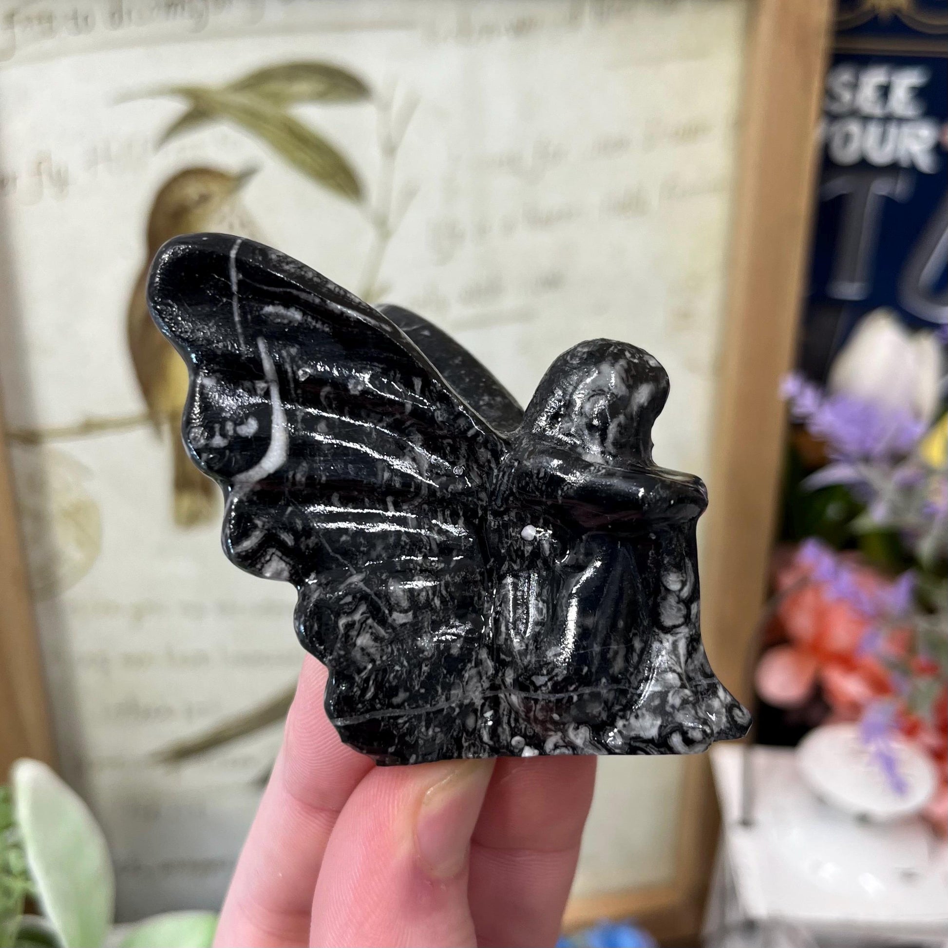 Shell Jasper Fairy | Crystal Angel Carving | Crystal Fairy