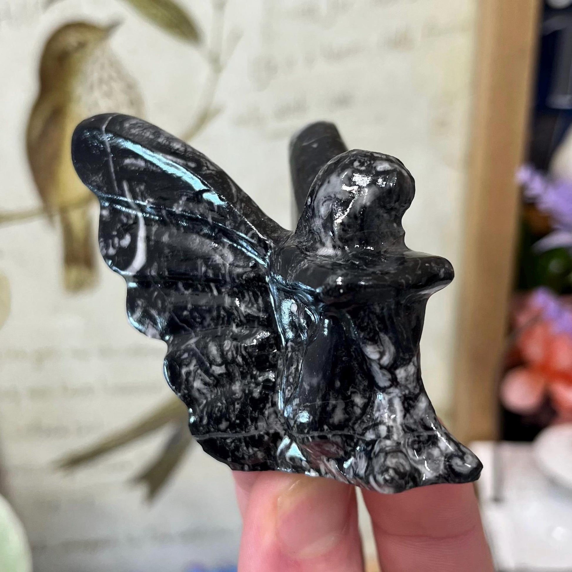 Shell Jasper Fairy | Crystal Angel Carving | Crystal Fairy