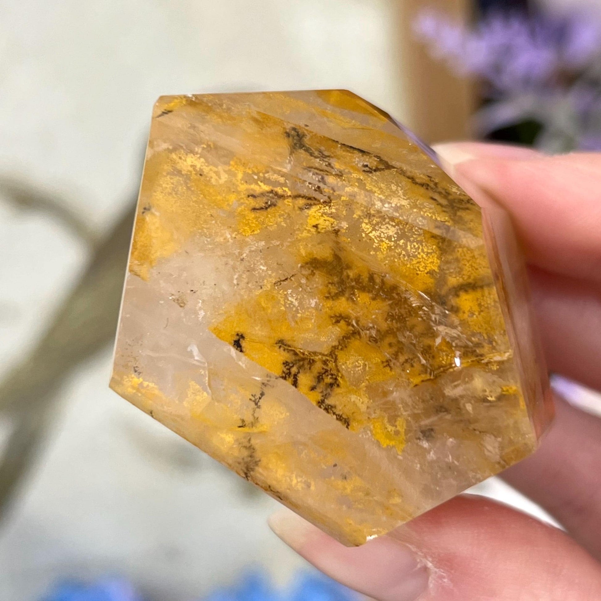 High Quality Dendritic Golden Healer Quartz Freeform | Dendritic Quartz | Hematoid Quartz | Dendrites | Yellow Hematoid Quartz