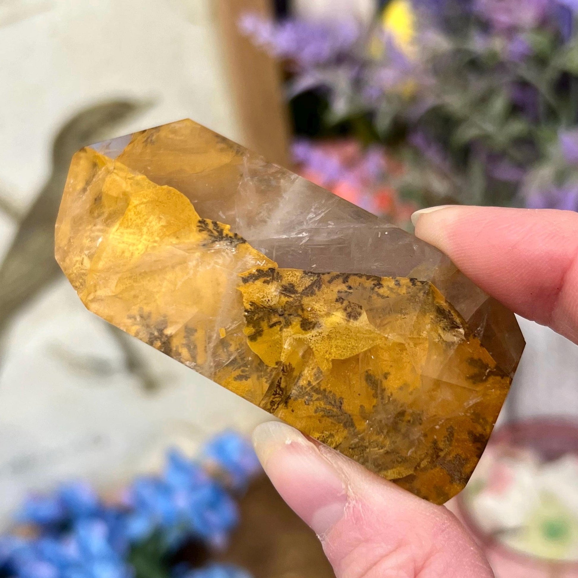 High Quality Dendritic Golden Healer Quartz Freeform | Dendritic Quartz | Hematoid Quartz | Dendrites | Yellow Hematoid Quartz