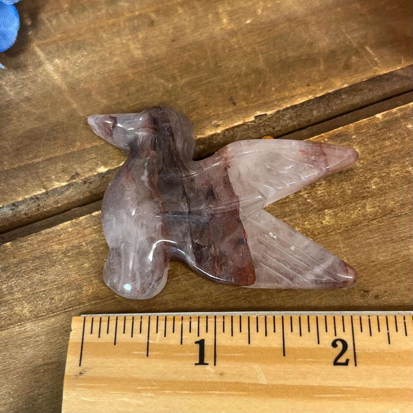 Cute Fire Quartz Hummingbird | Crystal Bird Carving | Red Hematoid Quartz
