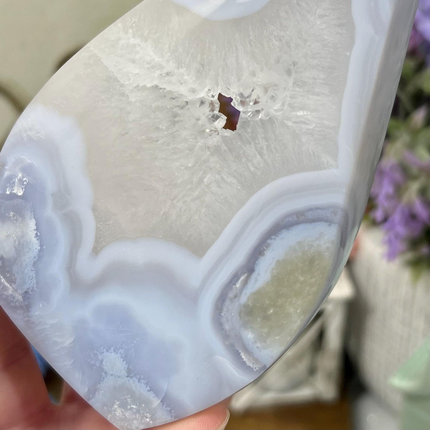 Large High Quality Blue Lace Agate Freeform | Druzy Blue Lace Agate | Crystal Flame