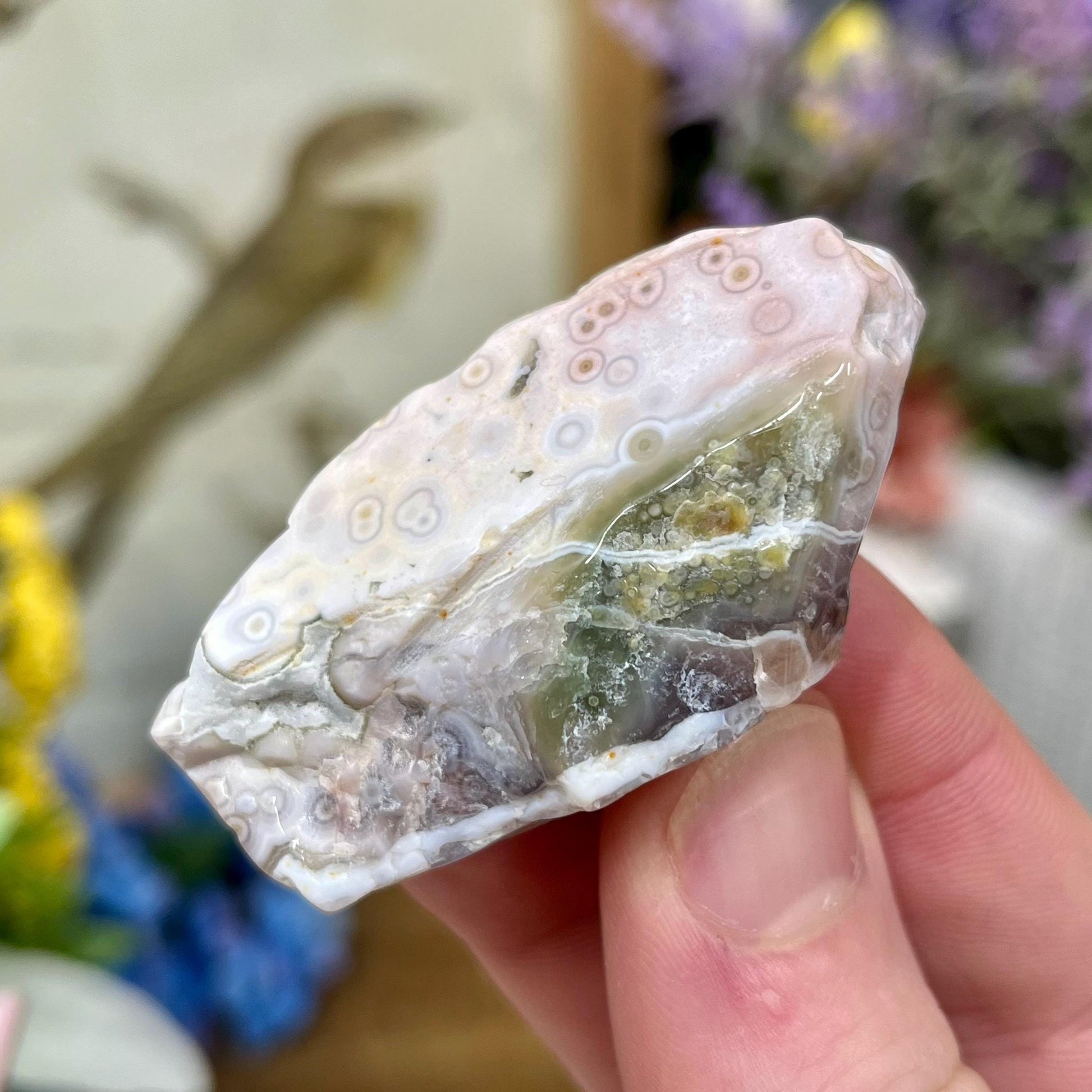 Veinless Ocean Jasper Chunk | Ocean Jasper Tumble | Orbicular Ocean Jasper