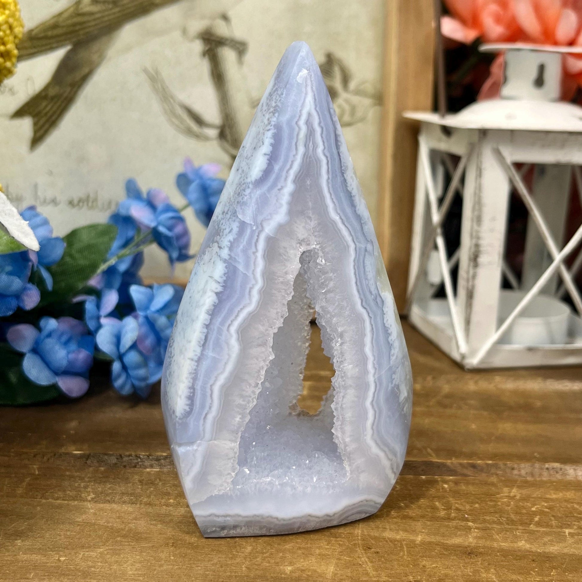 High Quality Blue Lace Agate Freeform | Druzy Blue Lace Agate | Crystal Flame