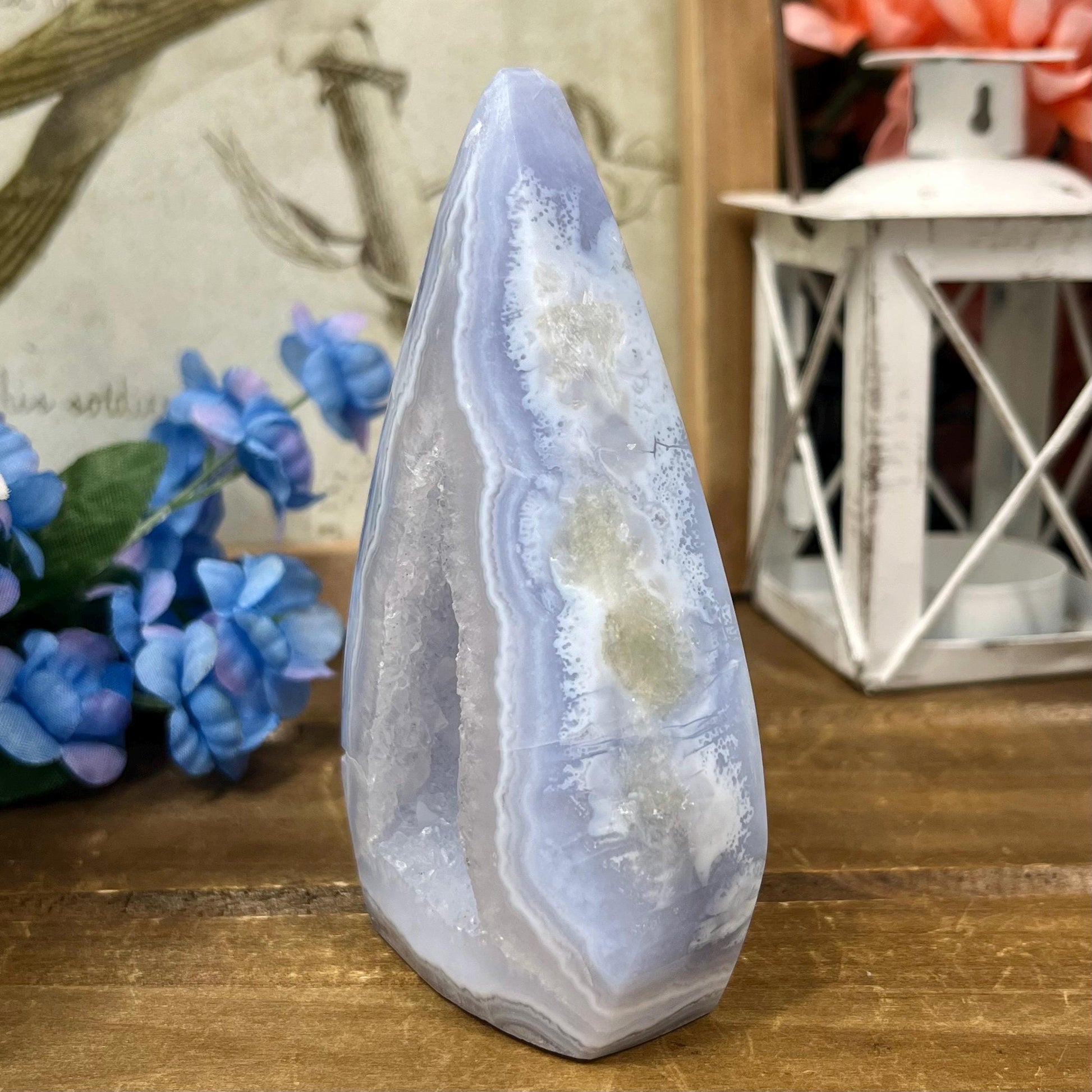 High Quality Blue Lace Agate Freeform | Druzy Blue Lace Agate | Crystal Flame
