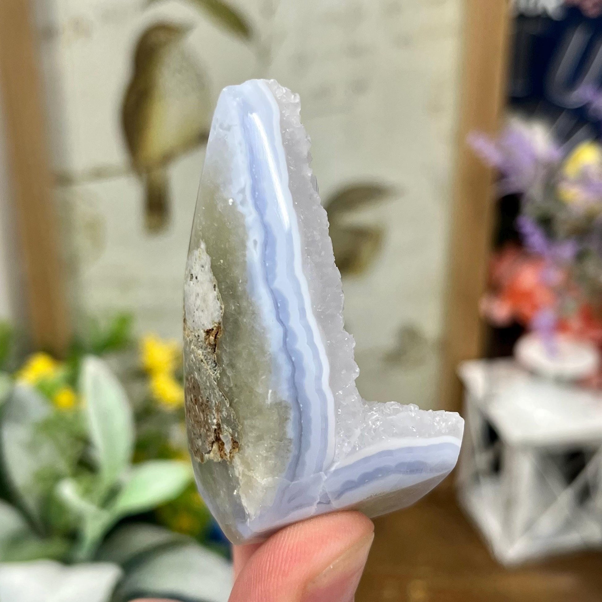 High Quality Blue Lace Agate Freeform | Druzy Blue Lace Agate | Crystal Flame