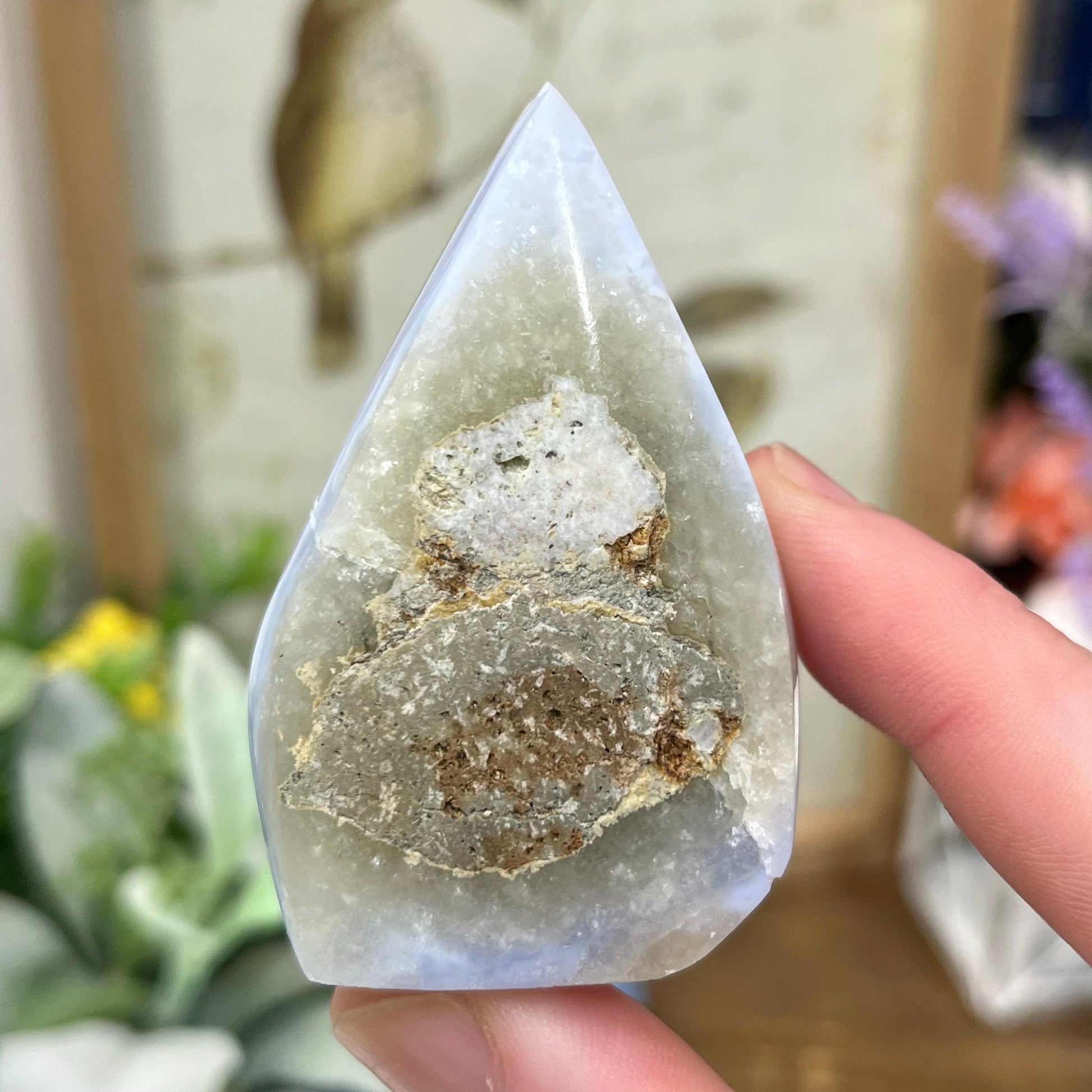 High Quality Blue Lace Agate Freeform | Druzy Blue Lace Agate | Crystal Flame