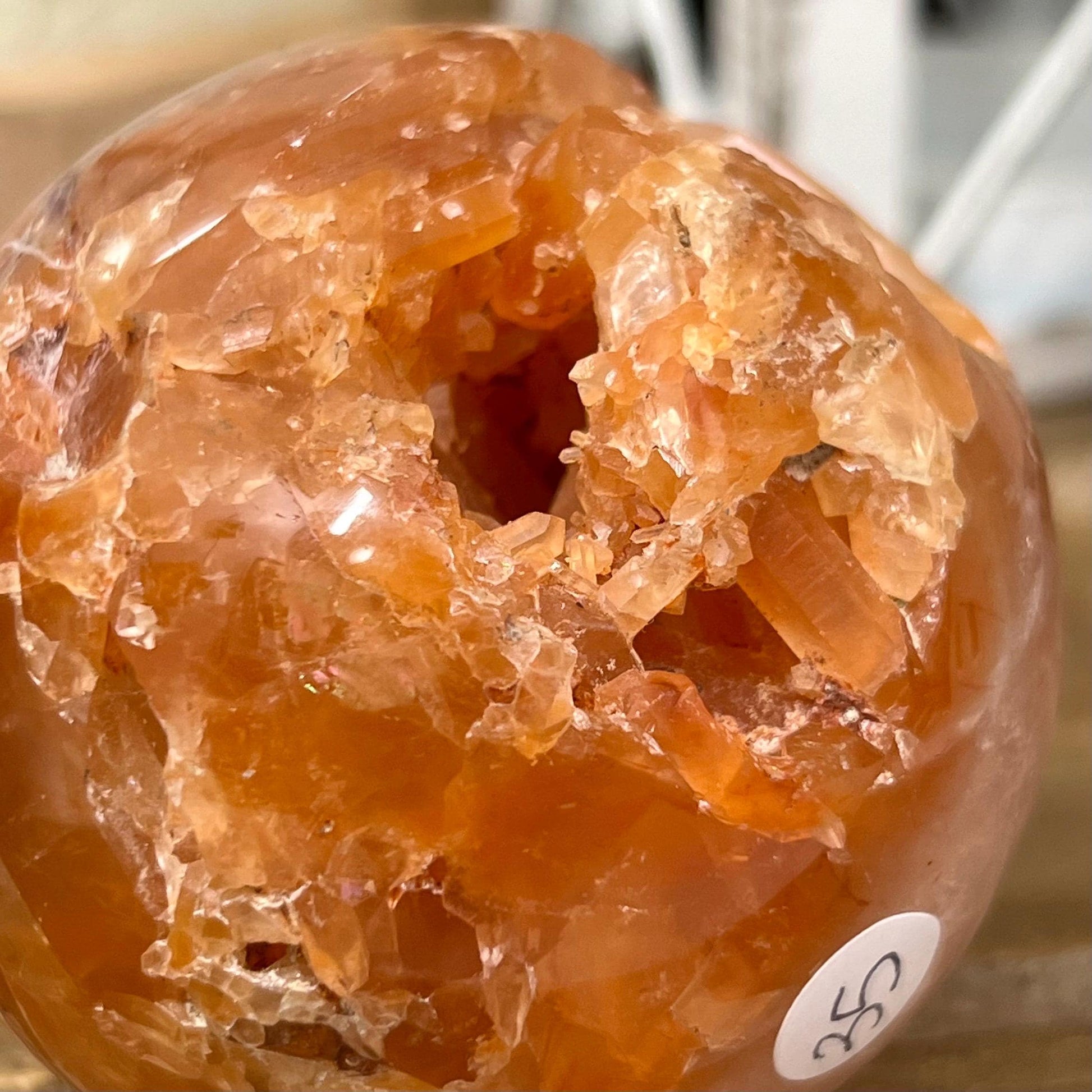 Unique Fire Quartz Sphere | Quartz Cluster Sphere | Orange Hematoid Quartz